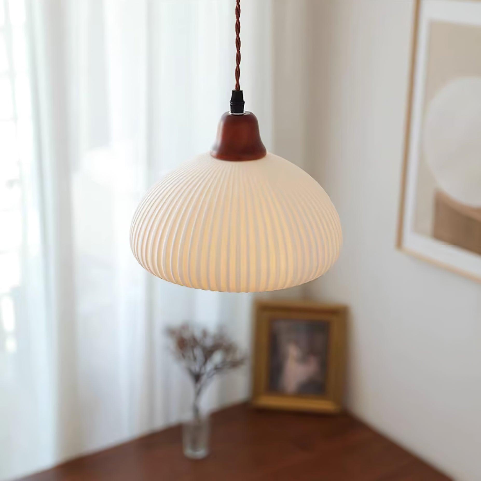 Keramik Pendelleuchte, Handgefertigtes Design Dimmbar E27