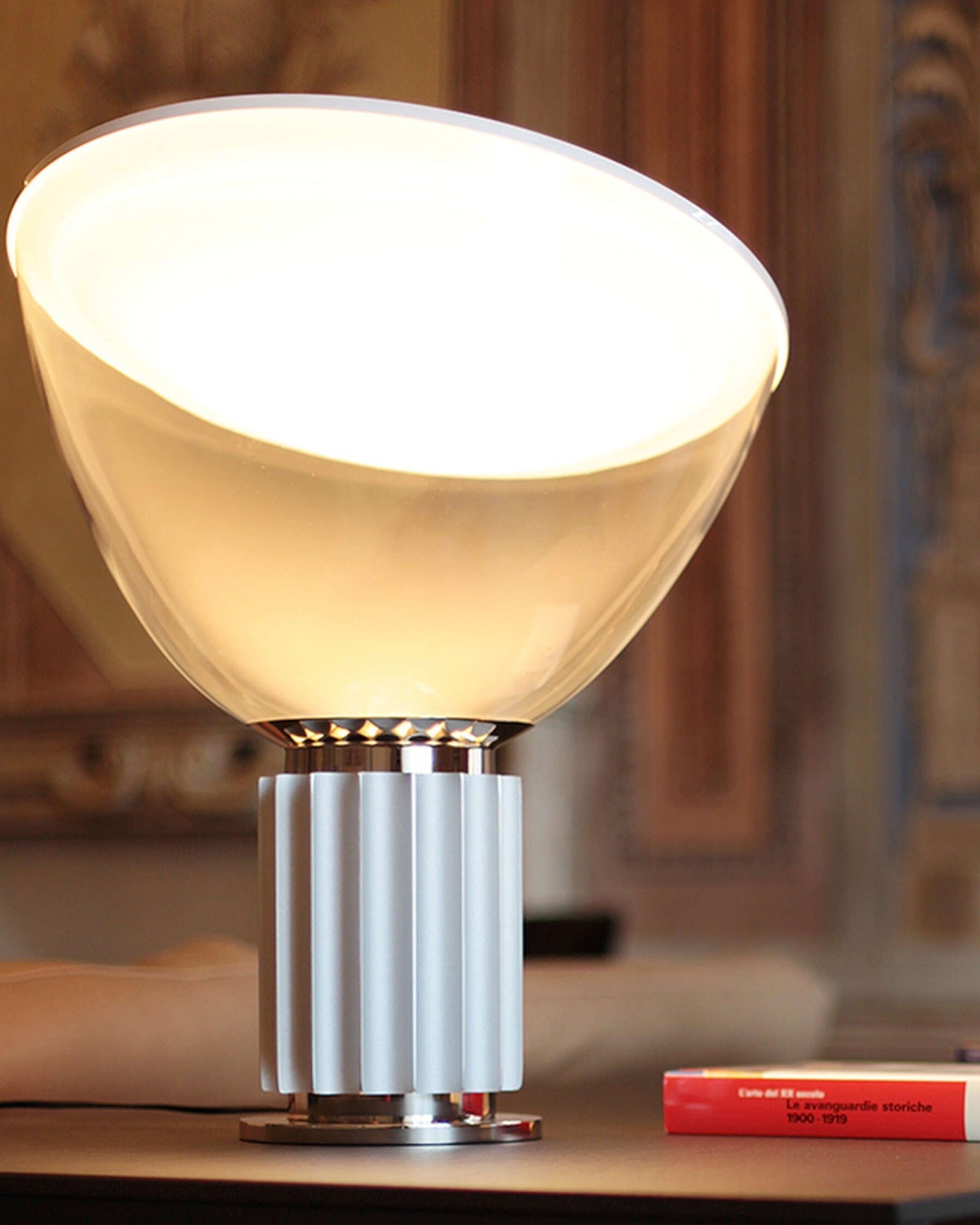 Art Deco Tischlampe Glas Metall, Moderne Tischleuchte