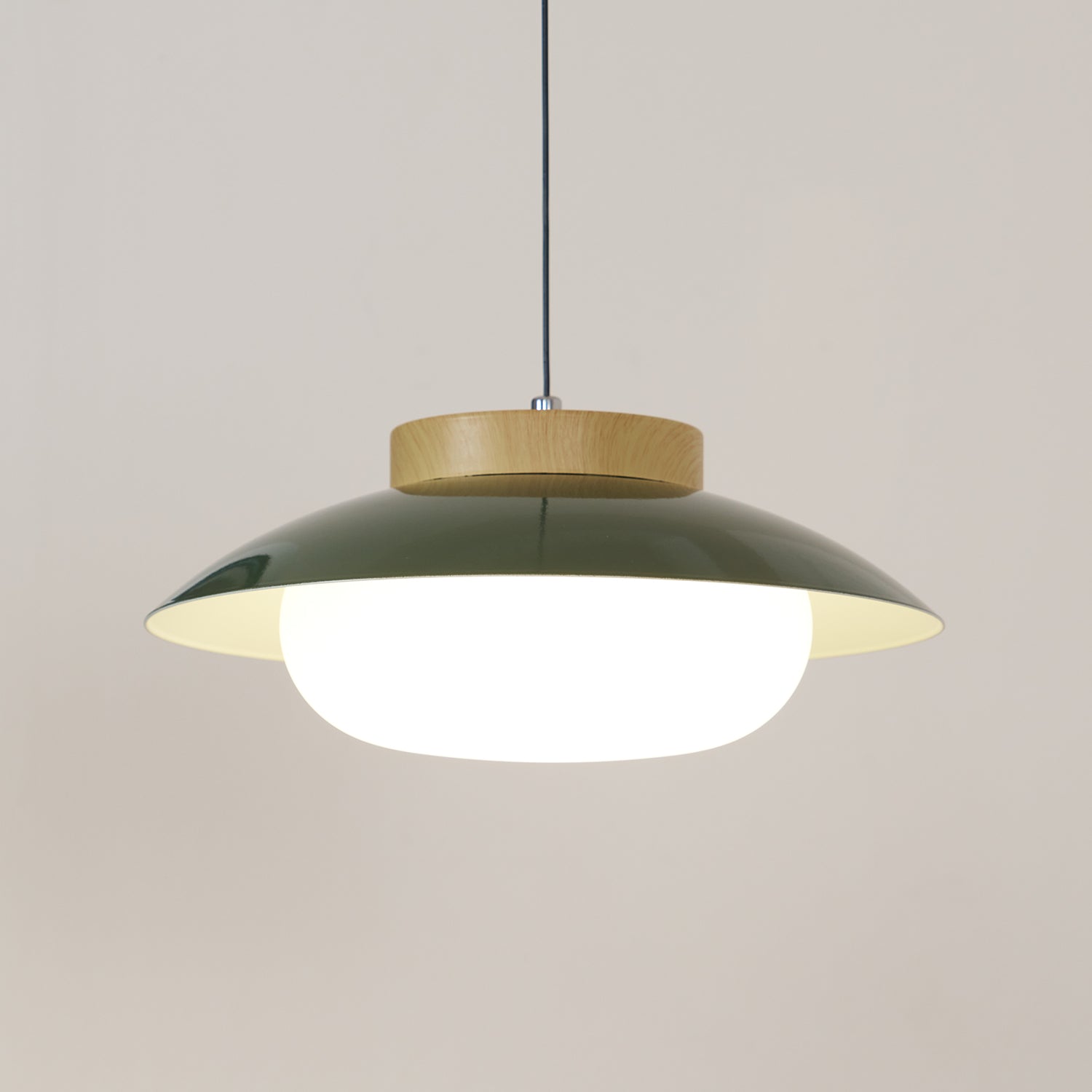 Glas Pendelleuchte Untertassenform, Warmweiß 3000K, Höhenverstellbar Modernes Design