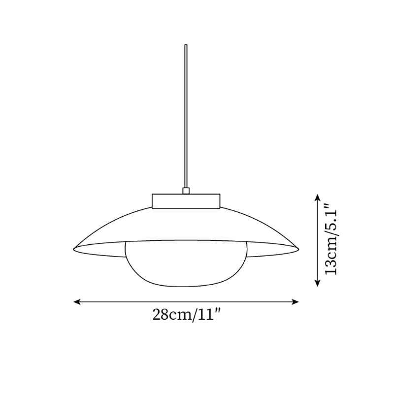 Glas Pendelleuchte Untertassenform, Warmweiß 3000K, Höhenverstellbar Modernes Design