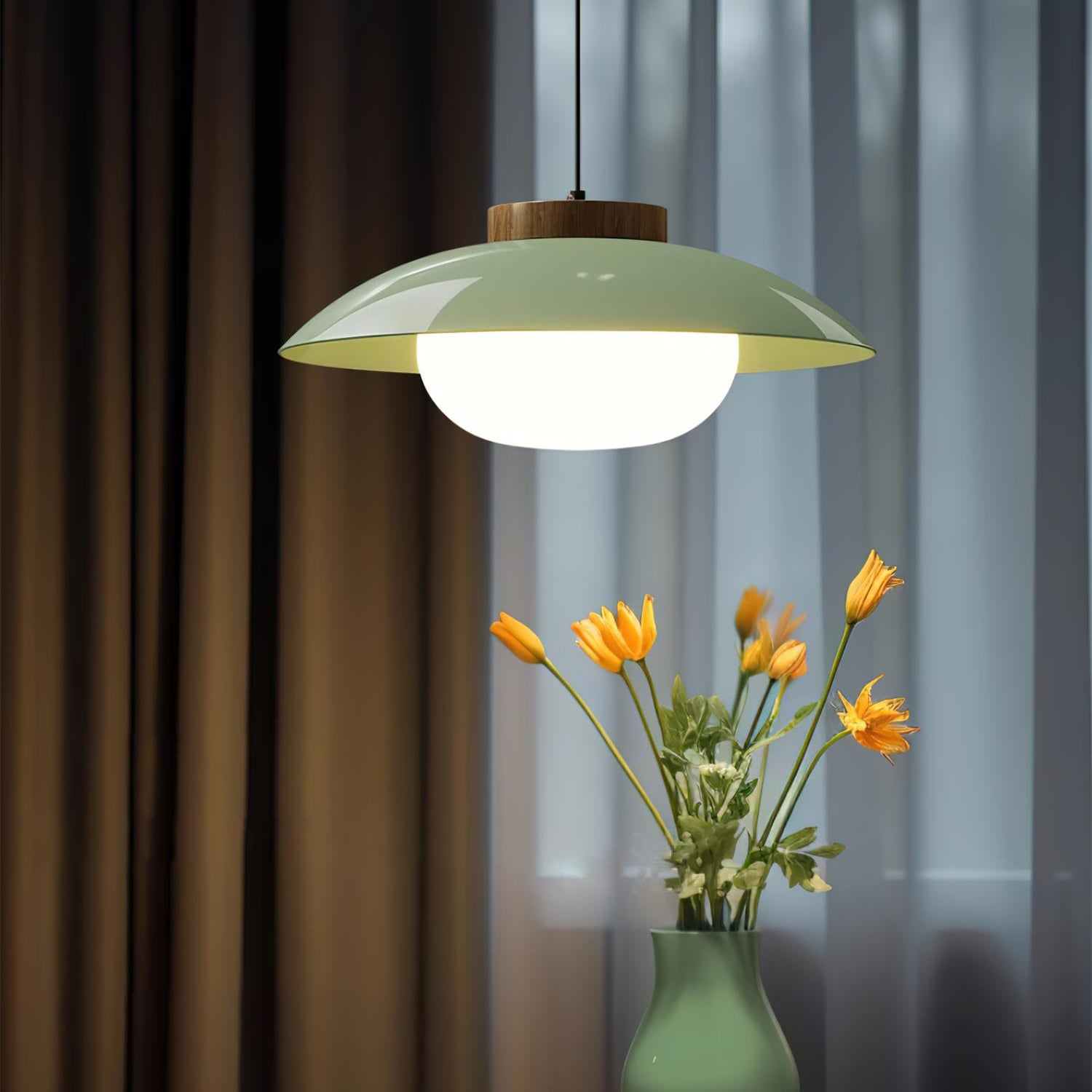 Glas Pendelleuchte Untertassenform, Warmweiß 3000K, Höhenverstellbar Modernes Design
