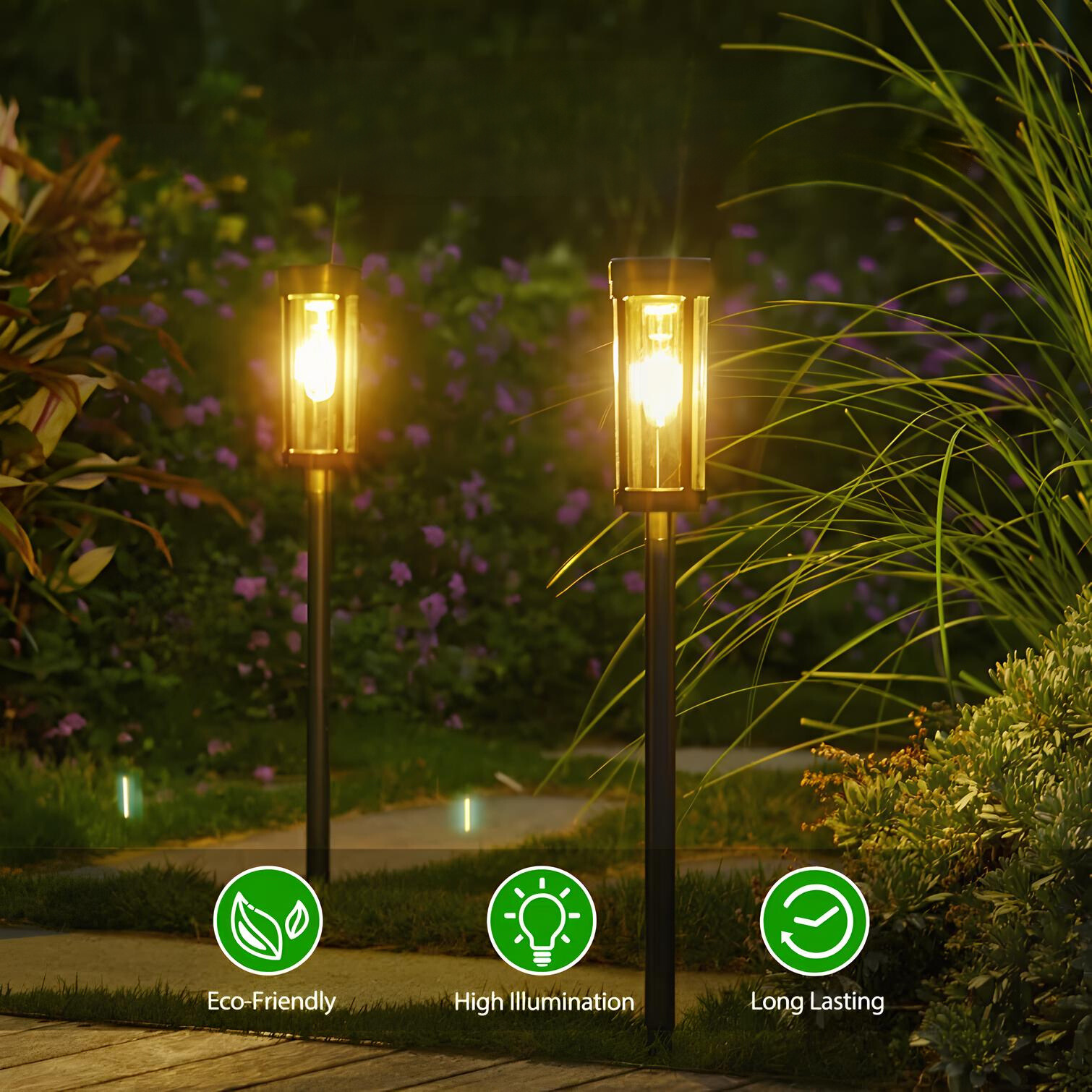 Solar Fackel Garten LED, Flammen Effekt Solarleuchte