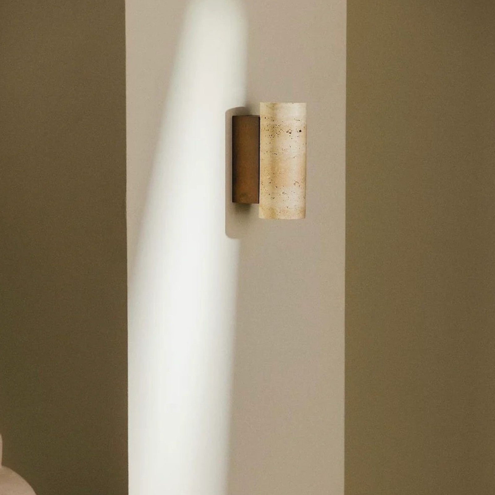 Travertin Wandleuchte, Moderne Wandlampe Naturstein