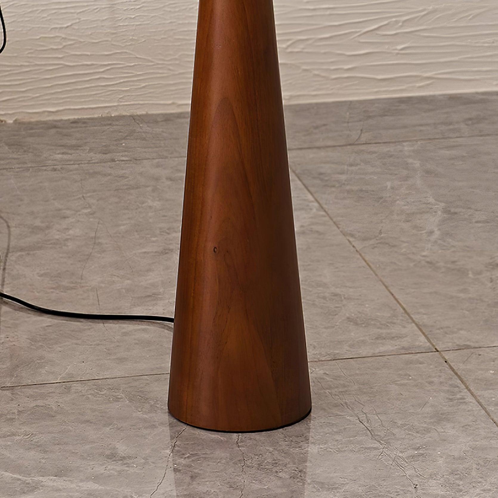 Stehlampe Holz Stoff, Design Stehleuchte Konisch E27