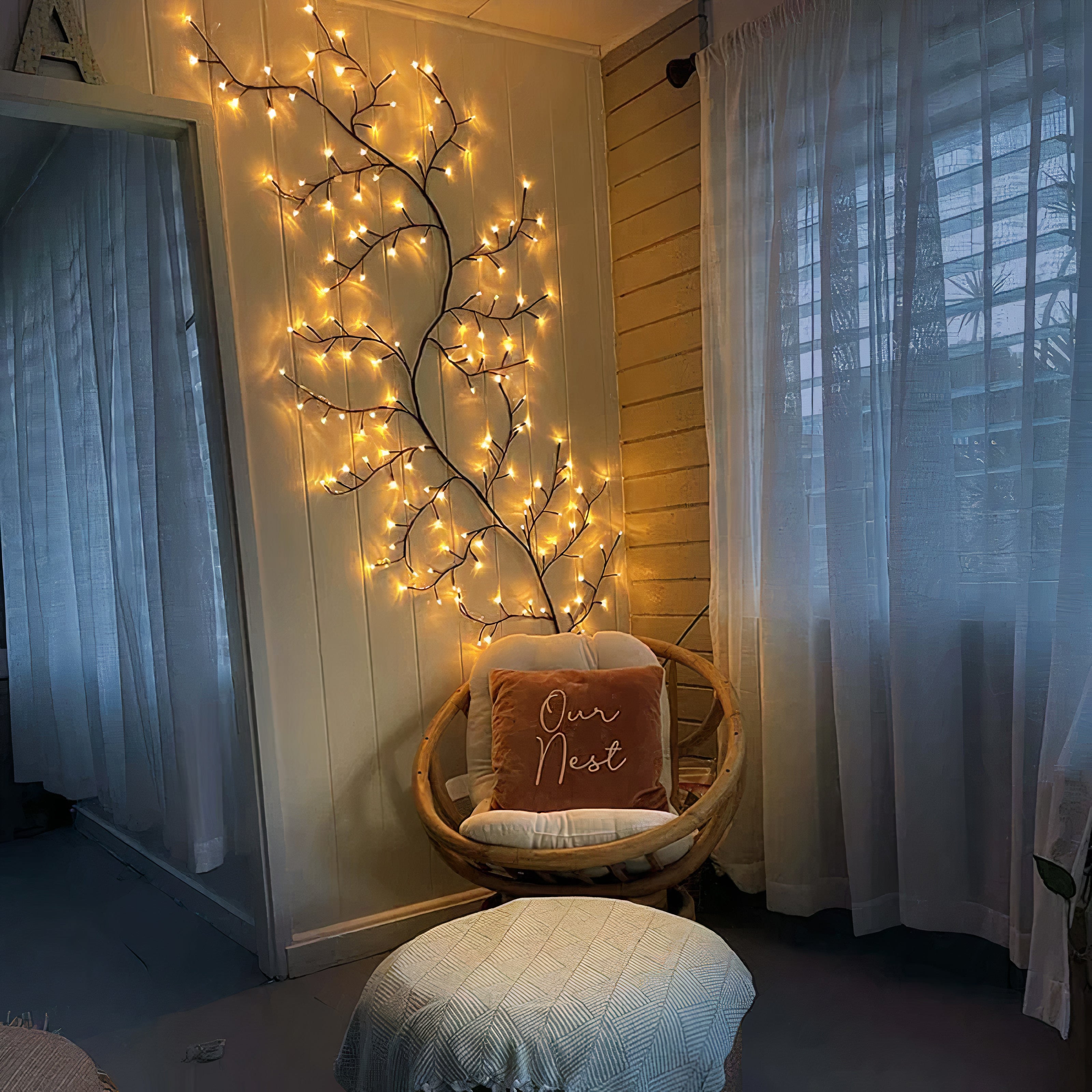 LED Lichterzweige dimmbar, Lichterranke mit Fernbedienung