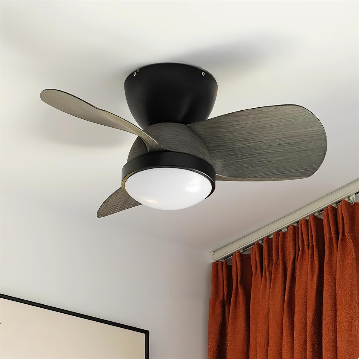 Deckenventilator mit Licht Holz, LED Ventilator Decke Leise Ø61 cm