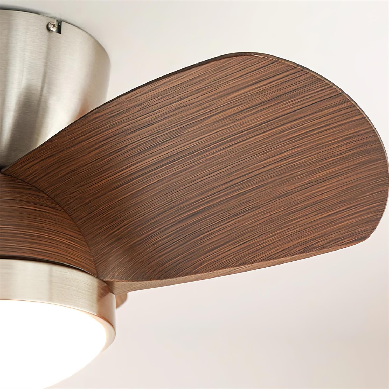 Deckenventilator mit Licht Holz, LED Ventilator Decke Leise Ø61 cm