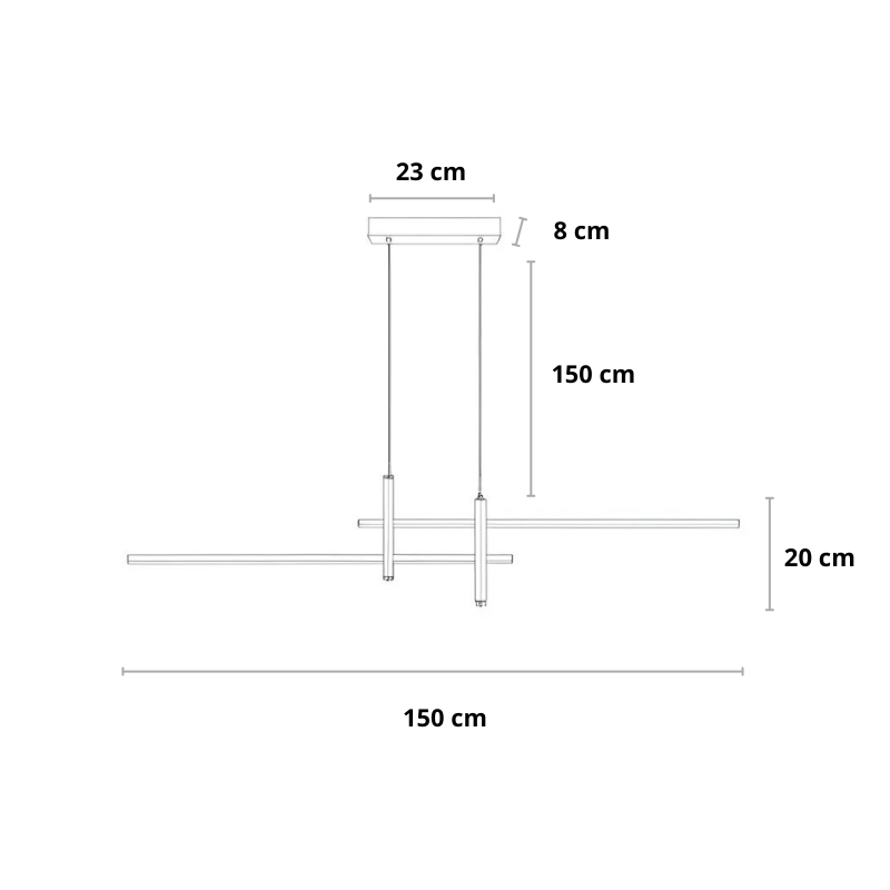LED Hängelampe Esstisch Linear, Pendelleuchte Schwarz Gold Dimmbar 120/150 cm