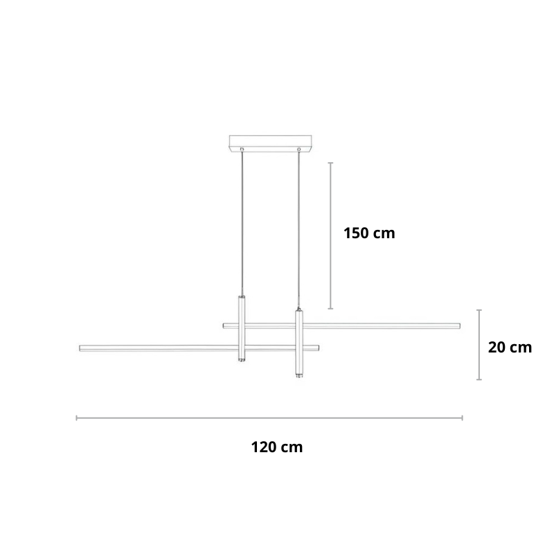 LED Hängelampe Esstisch Linear, Pendelleuchte Schwarz Gold Dimmbar 120/150 cm
