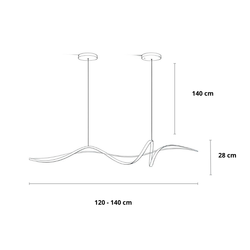 LED Hängelampe Küche Insel Linear Schwarz, Pendelleuchte Dimmbar 120/140 cm