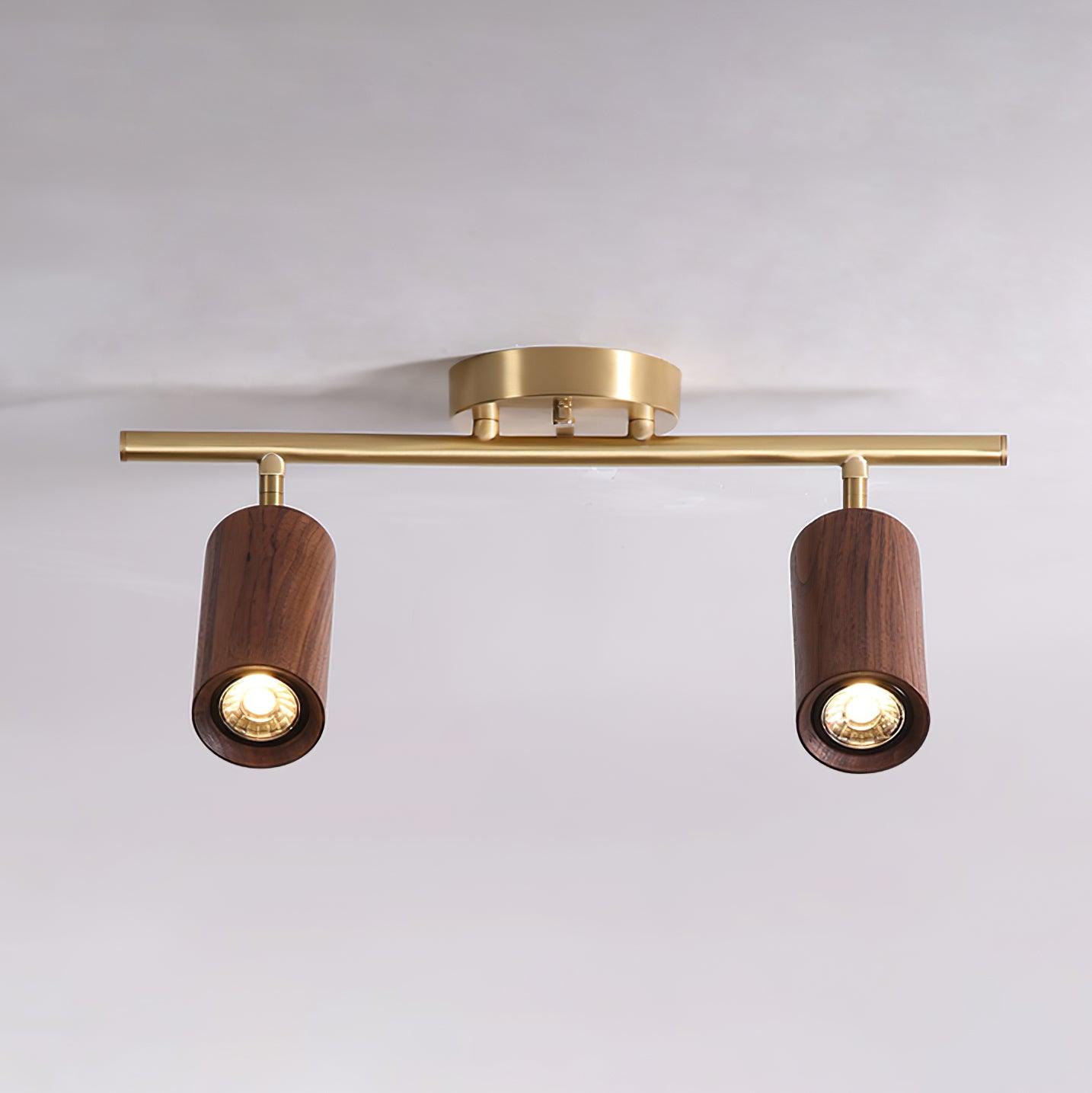 LED Deckenstrahler Schienensystem Holz, Deckenleuchte Verstellbar 1-4 Flammig