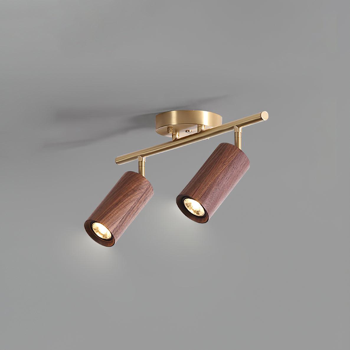LED Deckenstrahler Schienensystem Holz, Deckenleuchte Verstellbar 1-4 Flammig