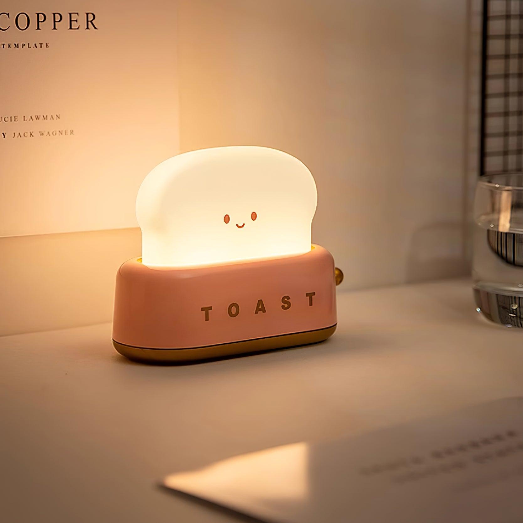 Toaster Nachtlicht LED dimmbar, Kabellose Tischlampe