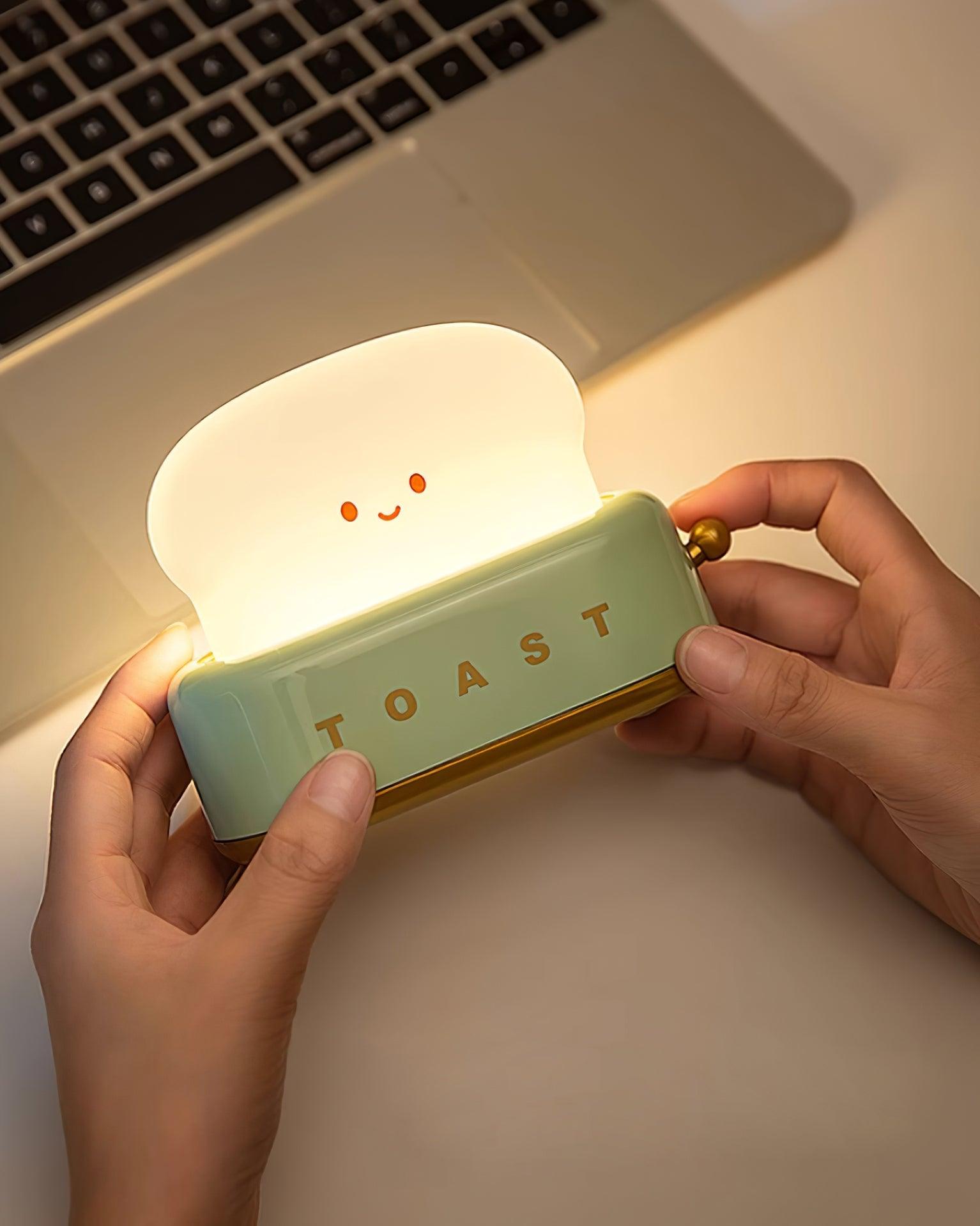 Toaster Nachtlicht LED dimmbar, Kabellose Tischlampe