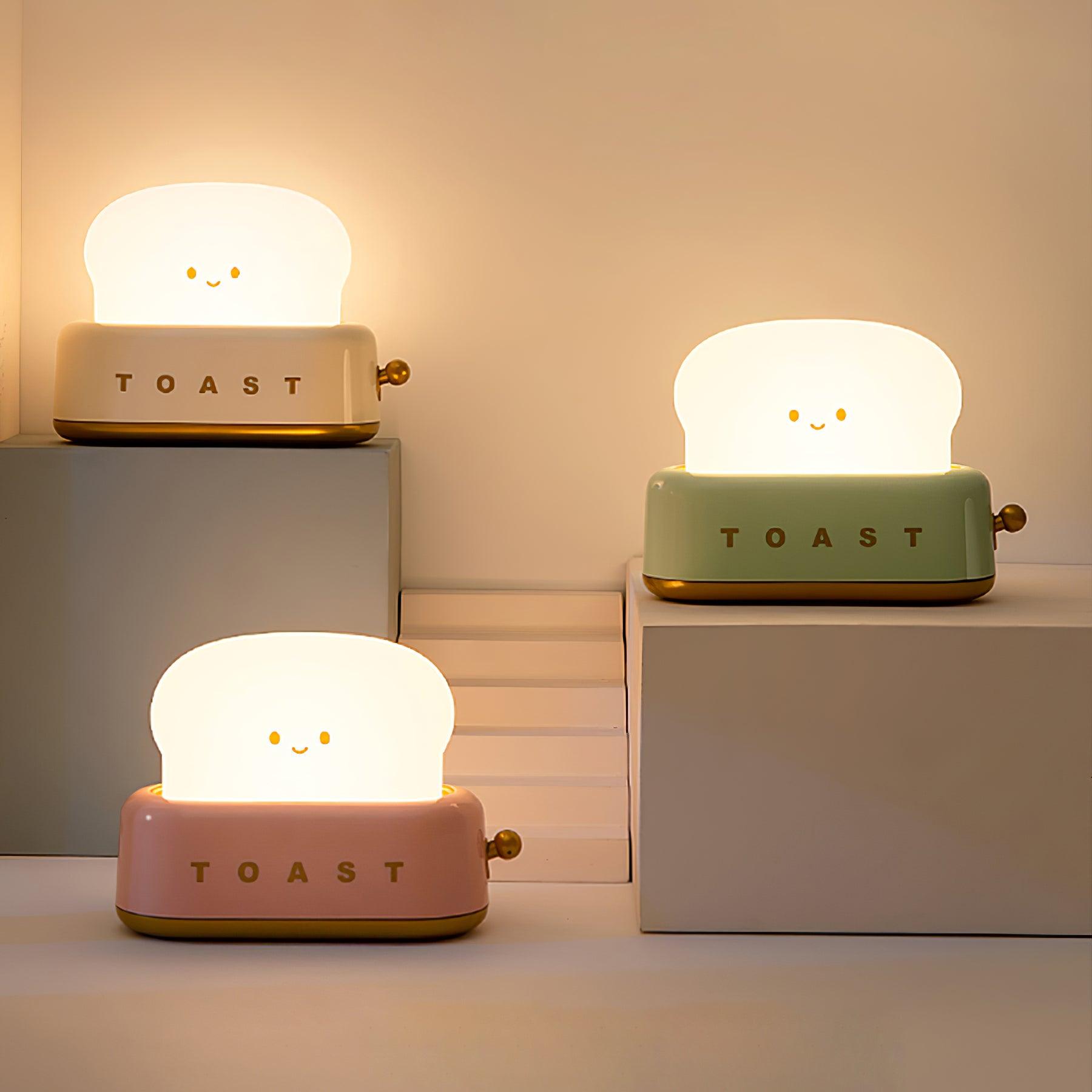 Toaster Nachtlicht LED dimmbar, Kabellose Tischlampe