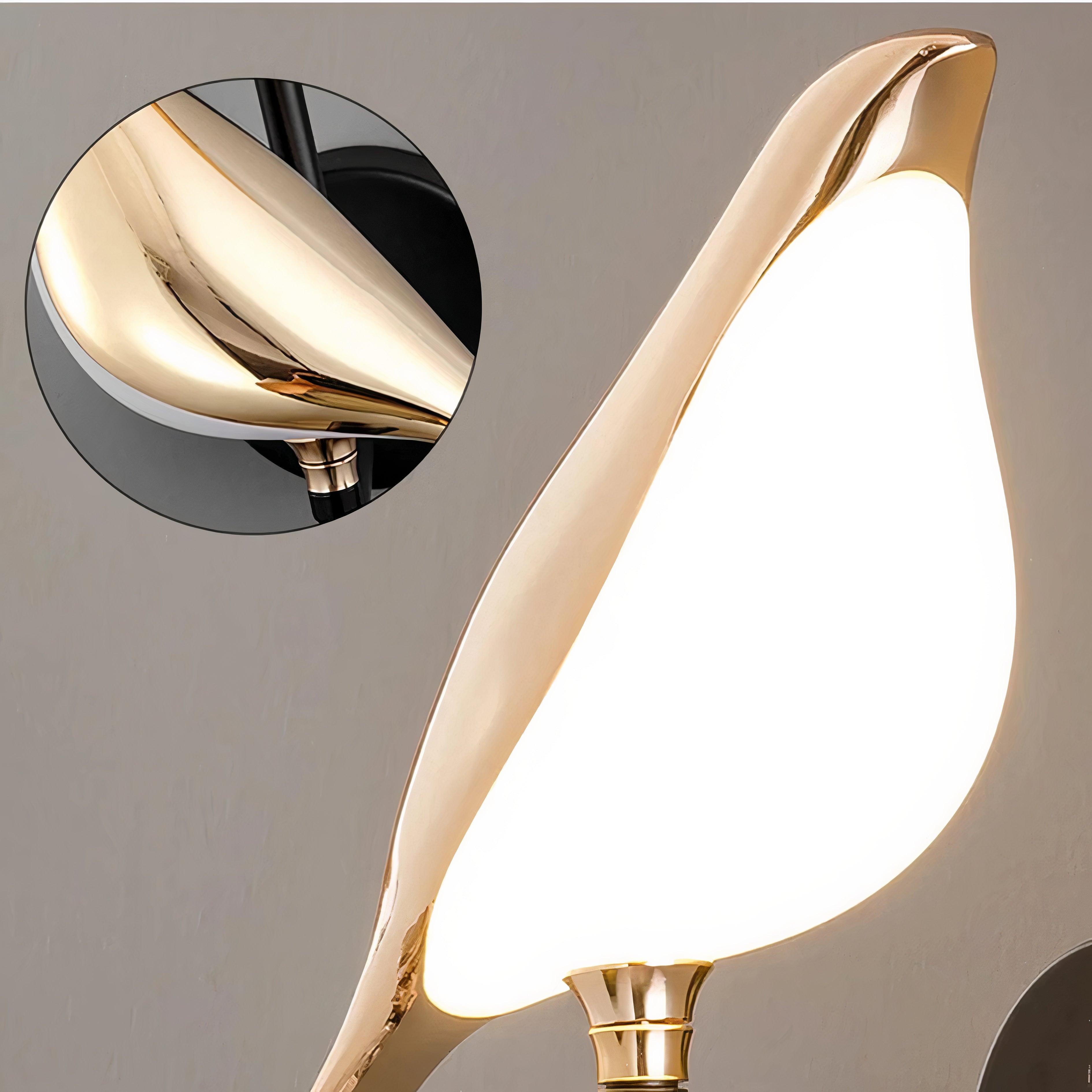 LED Wandlampe Vogel Design Gold, Dimmbar, Modernes Design