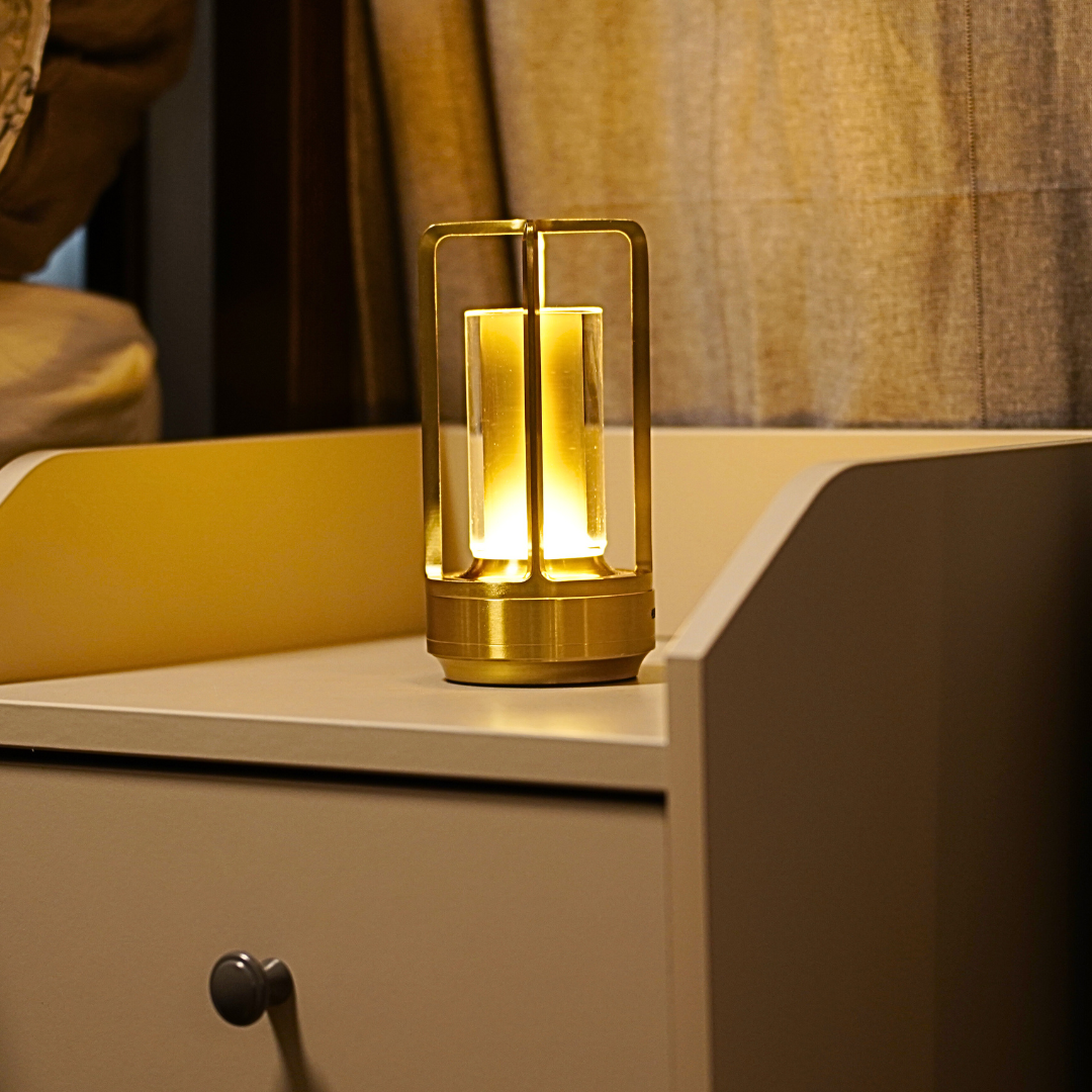 Kristall Tischlampe LED kabellos, Dimmbare Tischleuchte