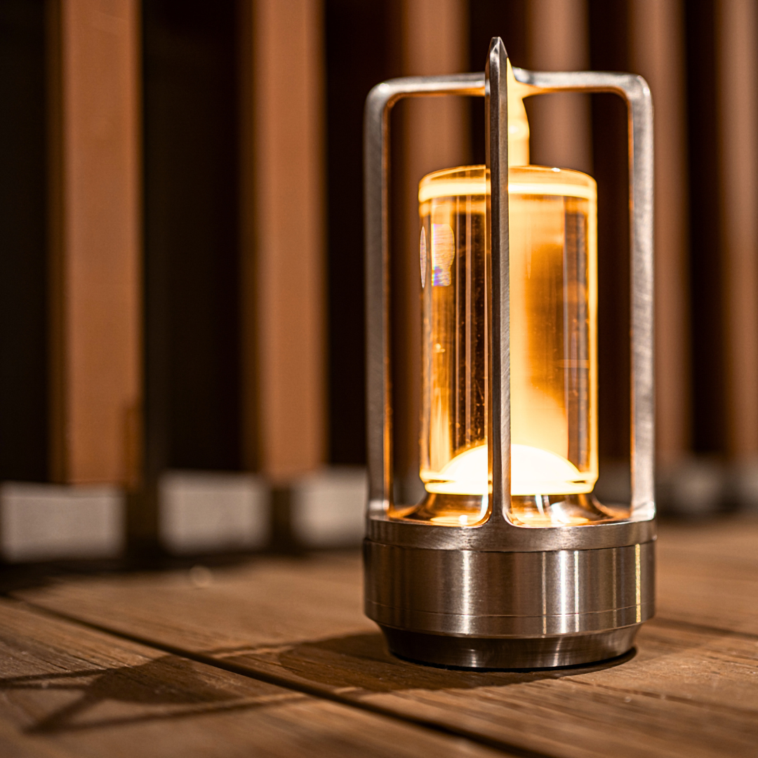 Kristall Tischlampe LED kabellos, Dimmbare Tischleuchte