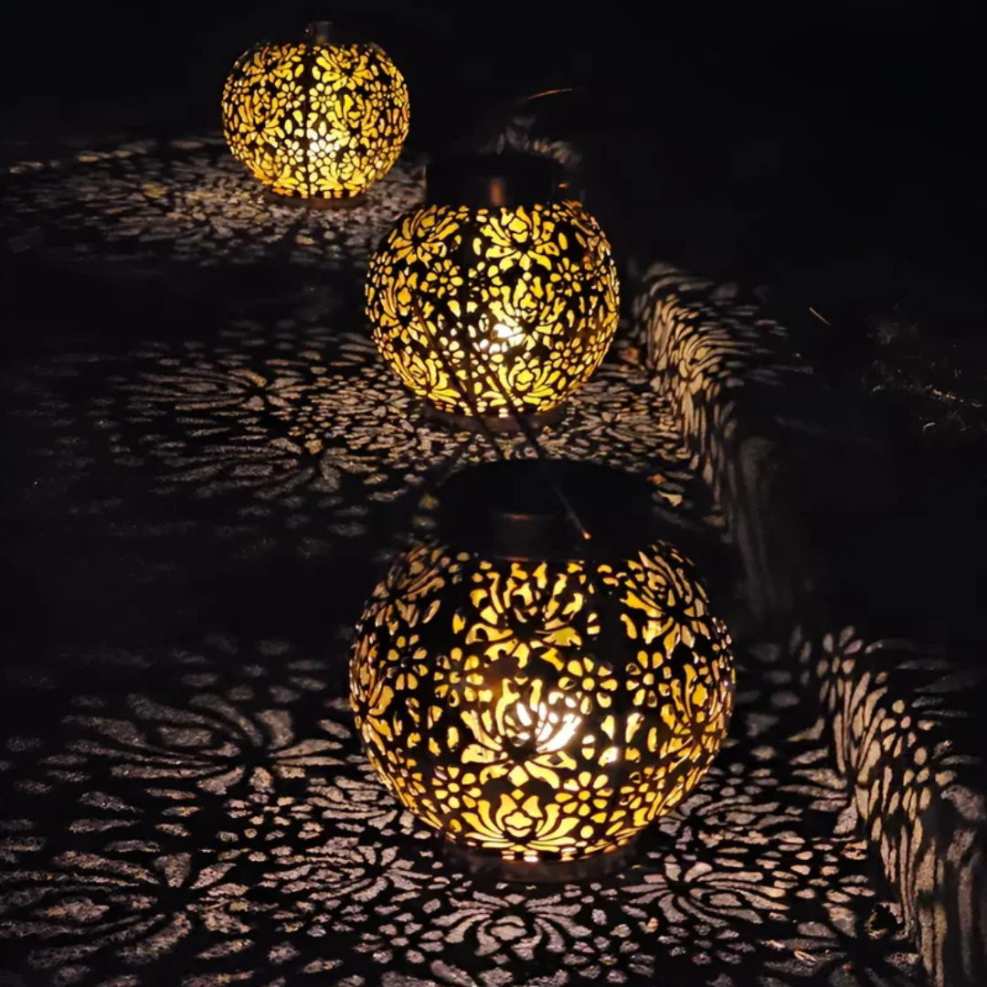 Solar Laterne rund, LED Außenlaterne Garten