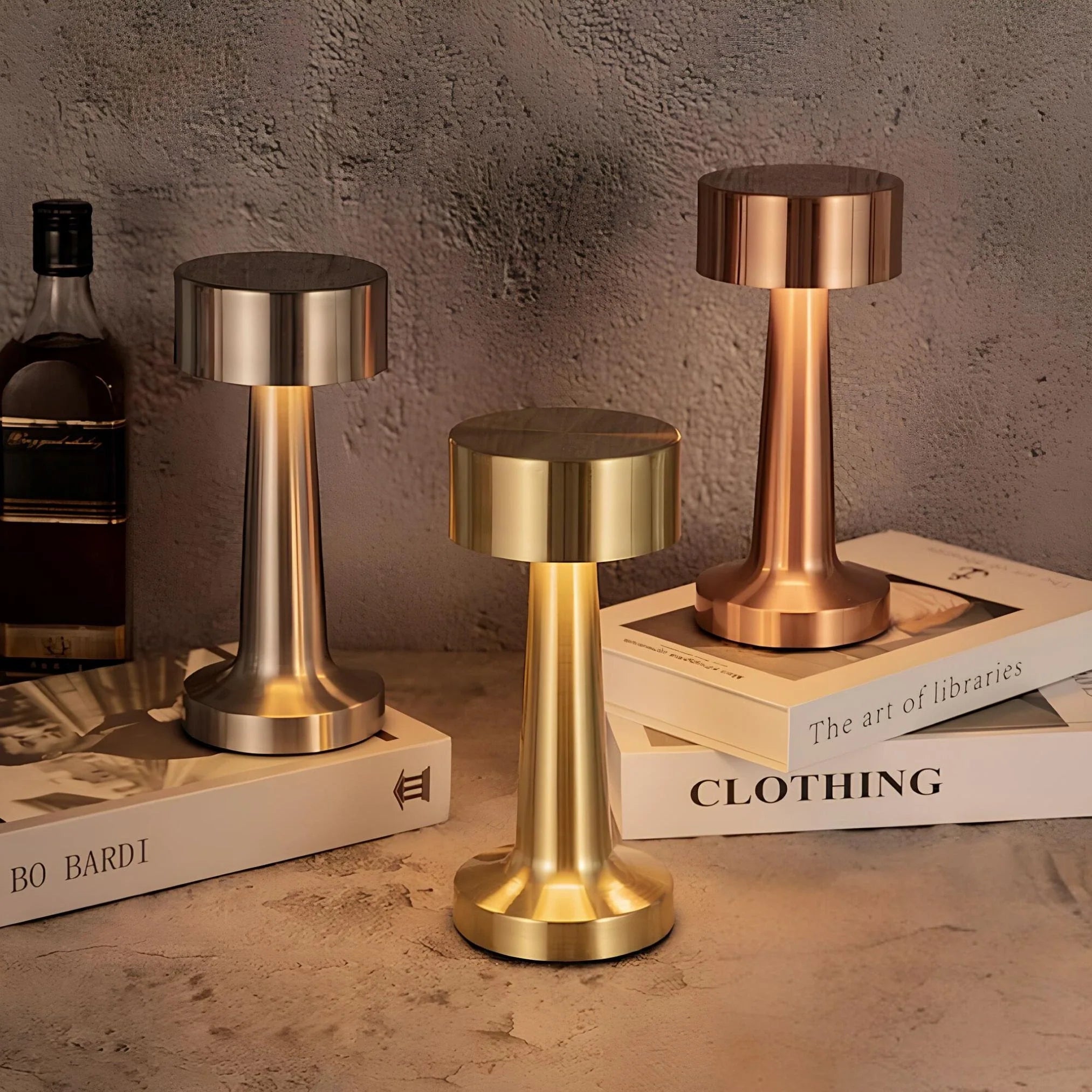 Kabellose LED Tischlampe Metall, Akku, Dimmbar, USB-C