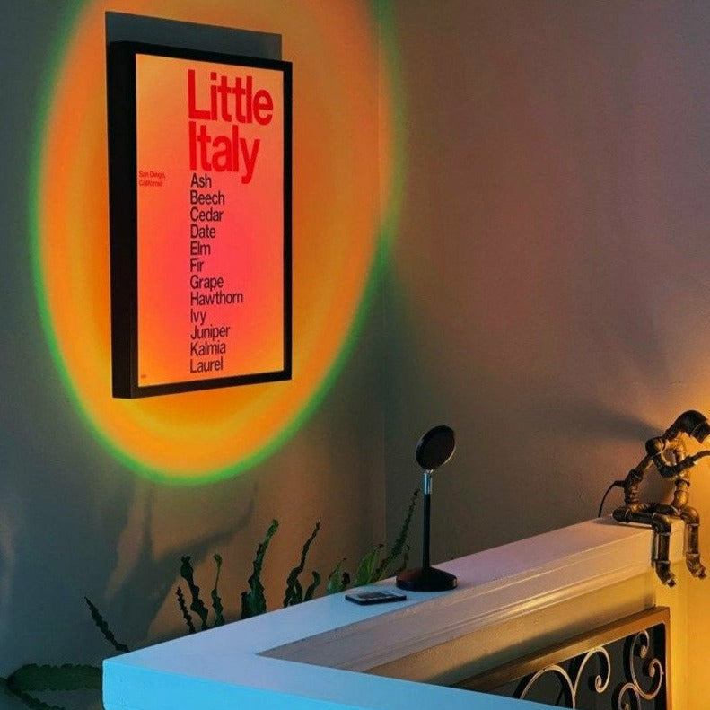 Sunset Lampe LED, 180° Projektor, Dimmbar, USB