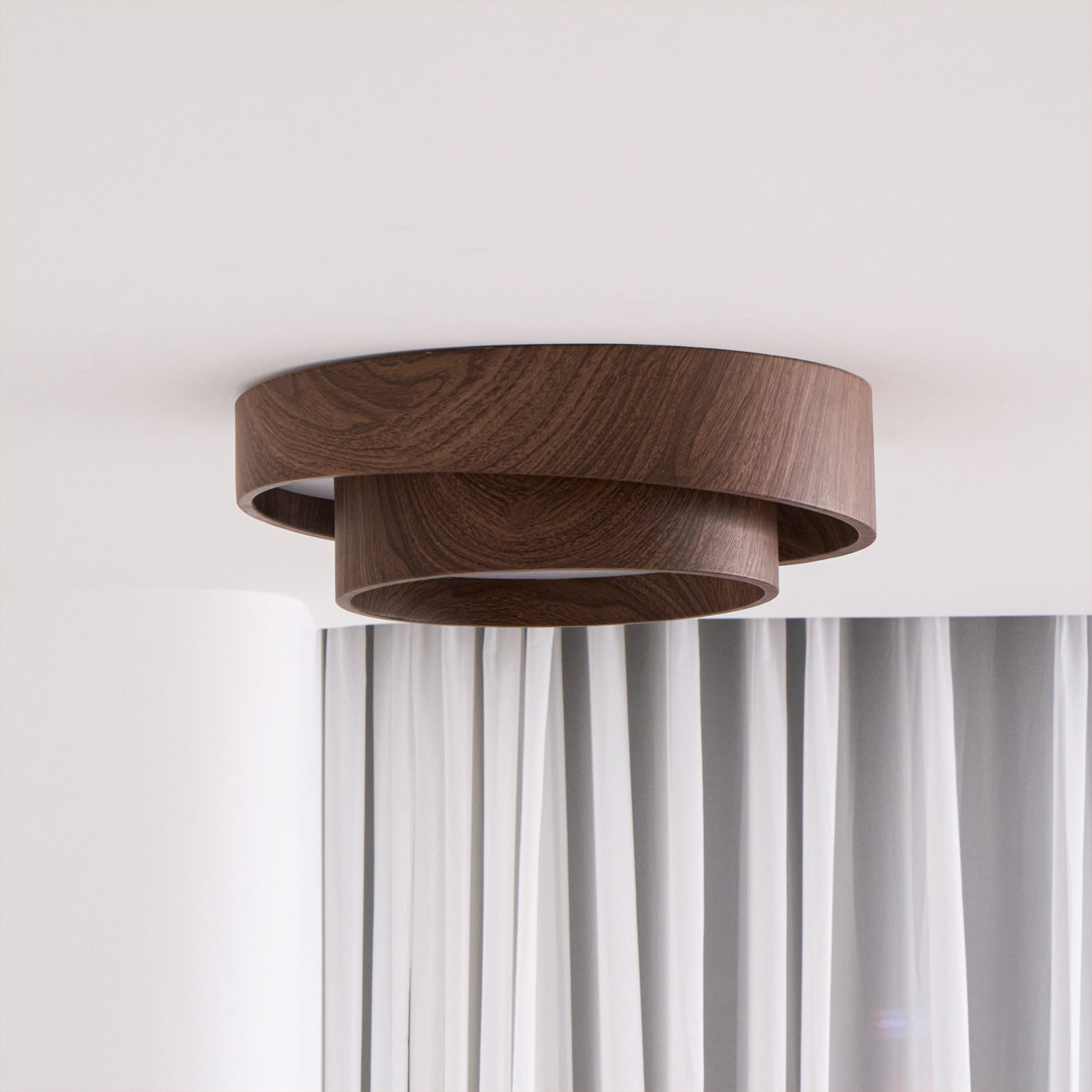 LED Deckenleuchte Holzoptik Rund, Moderne Deckenlampe Walnuss Ø40/50 cm