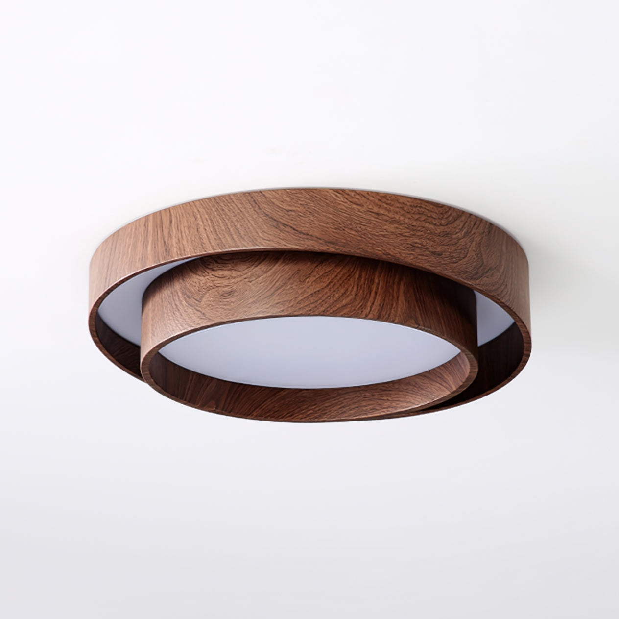 LED Deckenleuchte Holzoptik Rund, Moderne Deckenlampe Walnuss Ø40/50 cm
