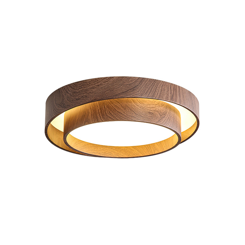 LED Deckenleuchte Holzoptik Rund, Moderne Deckenlampe Walnuss Ø40/50 cm
