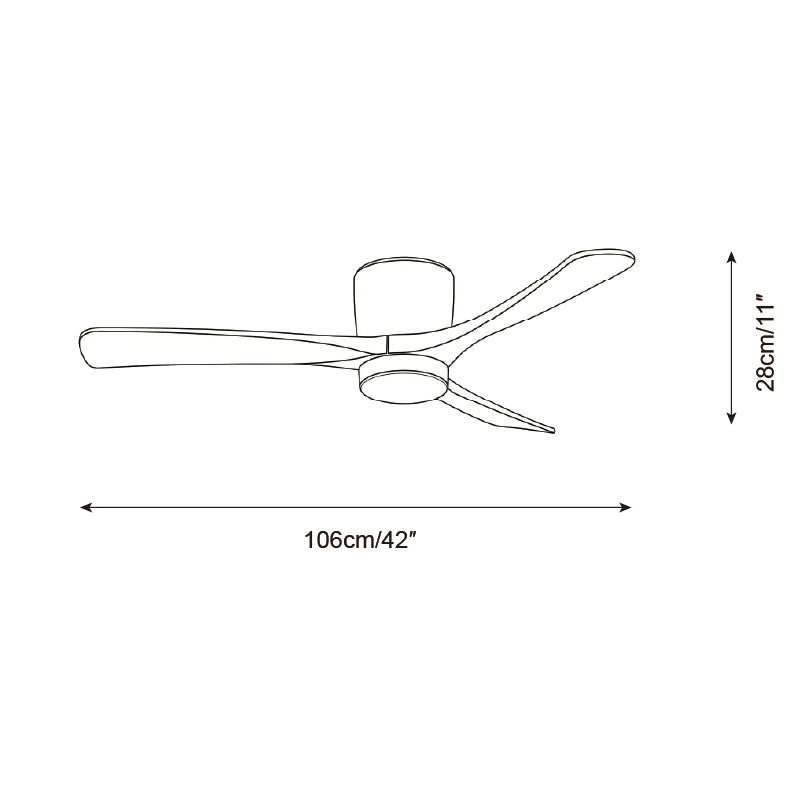 Deckenventilator mit Licht Leise Holz, LED Ventilator DC Motor 106–132 cm