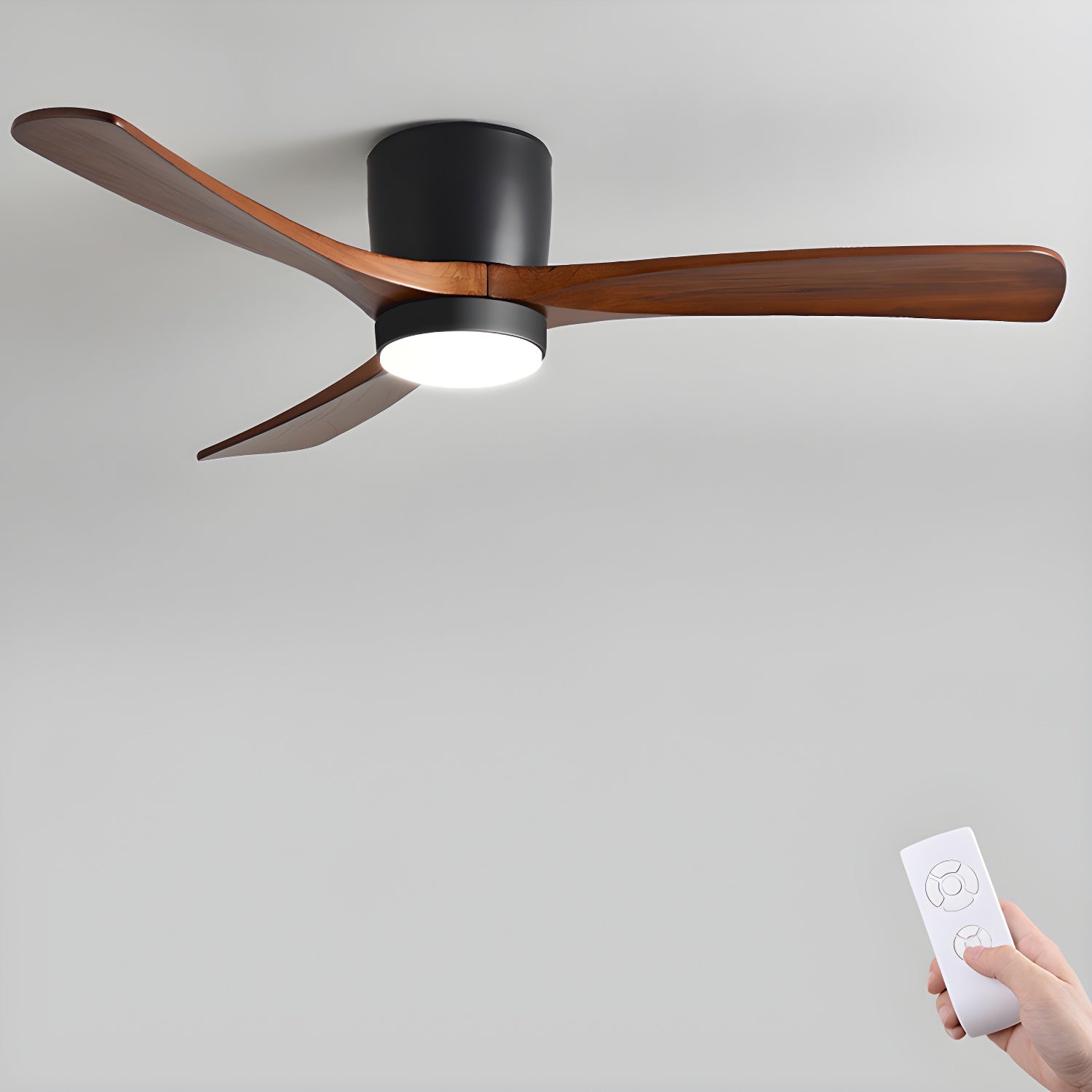 Deckenventilator mit Licht Leise Holz, LED Ventilator DC Motor 106–132 cm