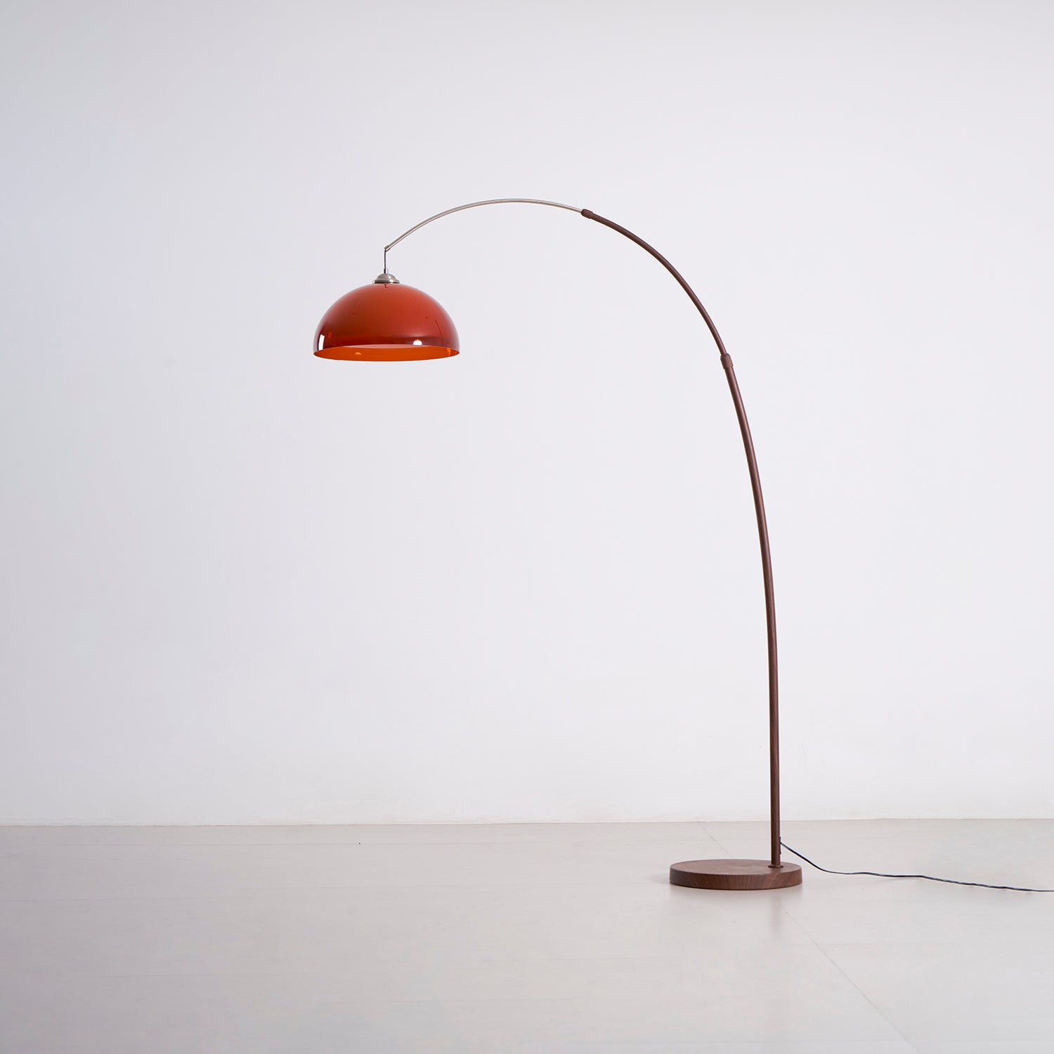 Bogen Stehlampe Holzoptik, Design Stehleuchte Verstellbar E27