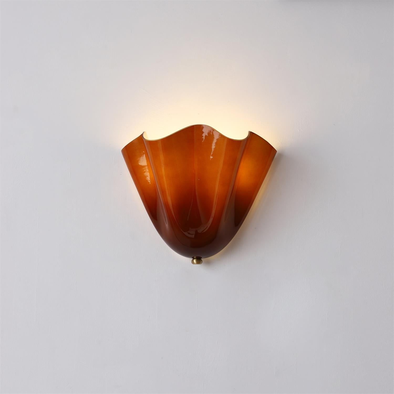 Wandleuchte Mundgeblasenes Glas, Blumenform Design Dimmbar Warmweiß