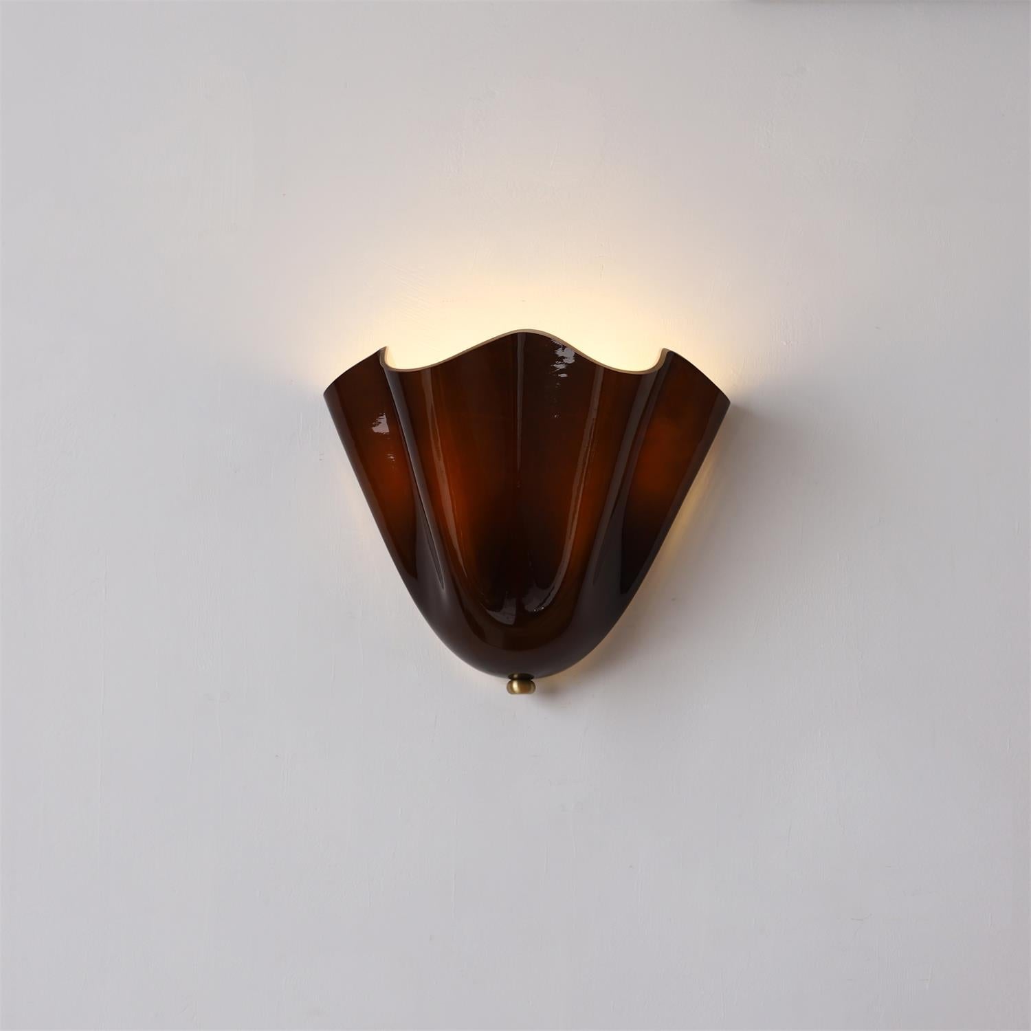 Wandleuchte Mundgeblasenes Glas, Blumenform Design Dimmbar Warmweiß