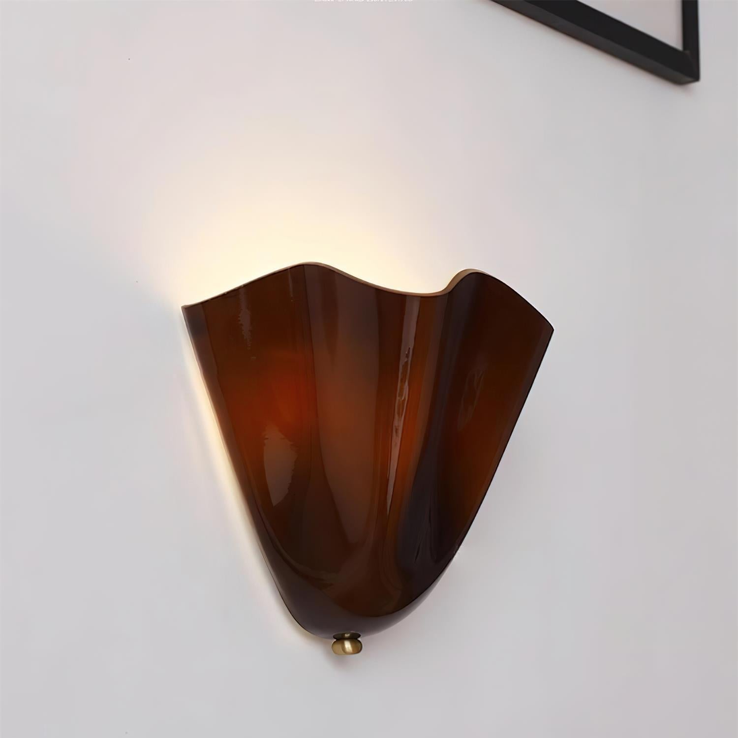 Wandleuchte Mundgeblasenes Glas, Blumenform Design Dimmbar Warmweiß
