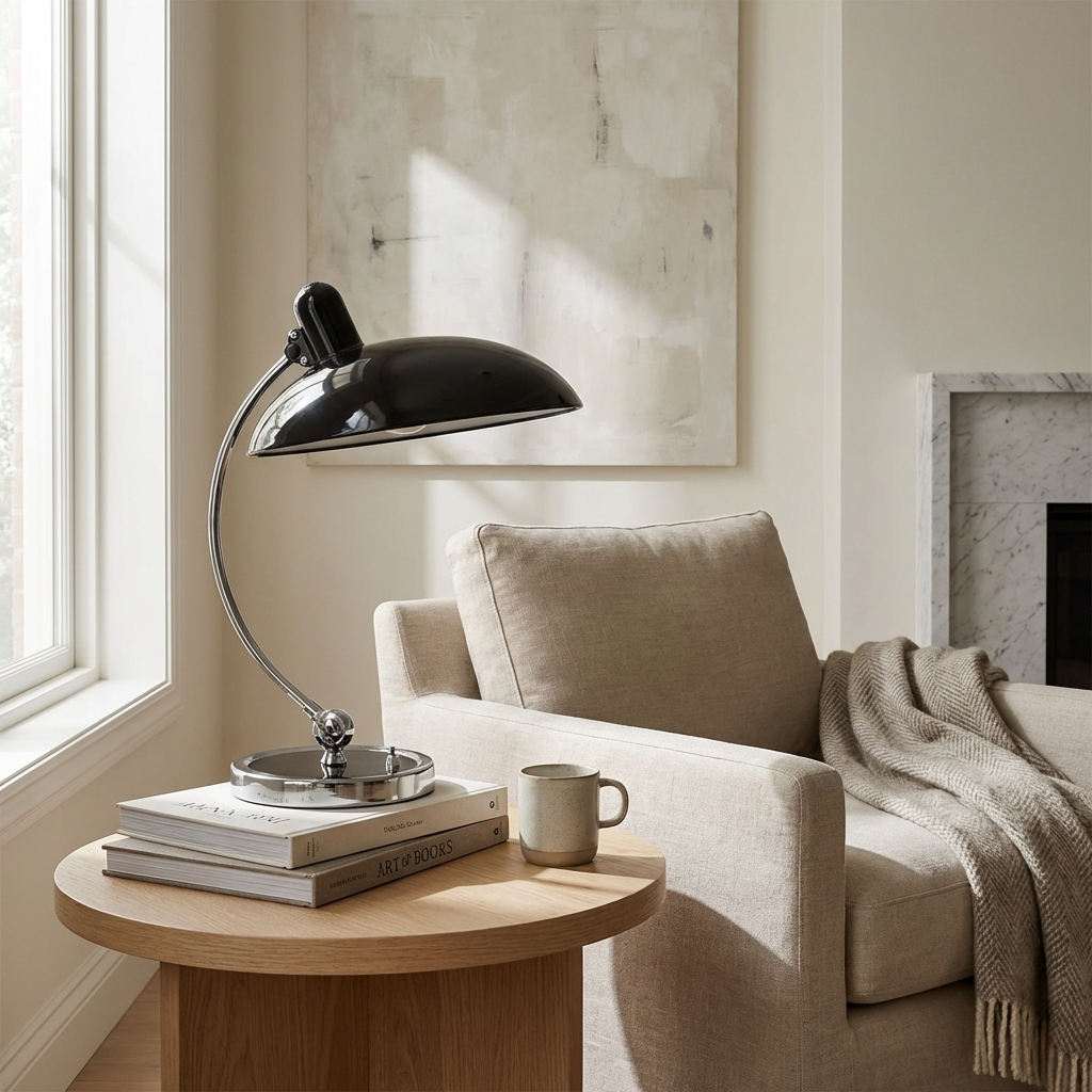 Tischlampe Metall Vintage, Dänisches Design für Schreibtisch