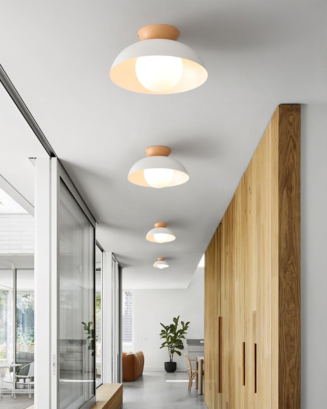Deckenleuchte Metall Glas Weiß, Skandinavisches Design für Schräge Decken