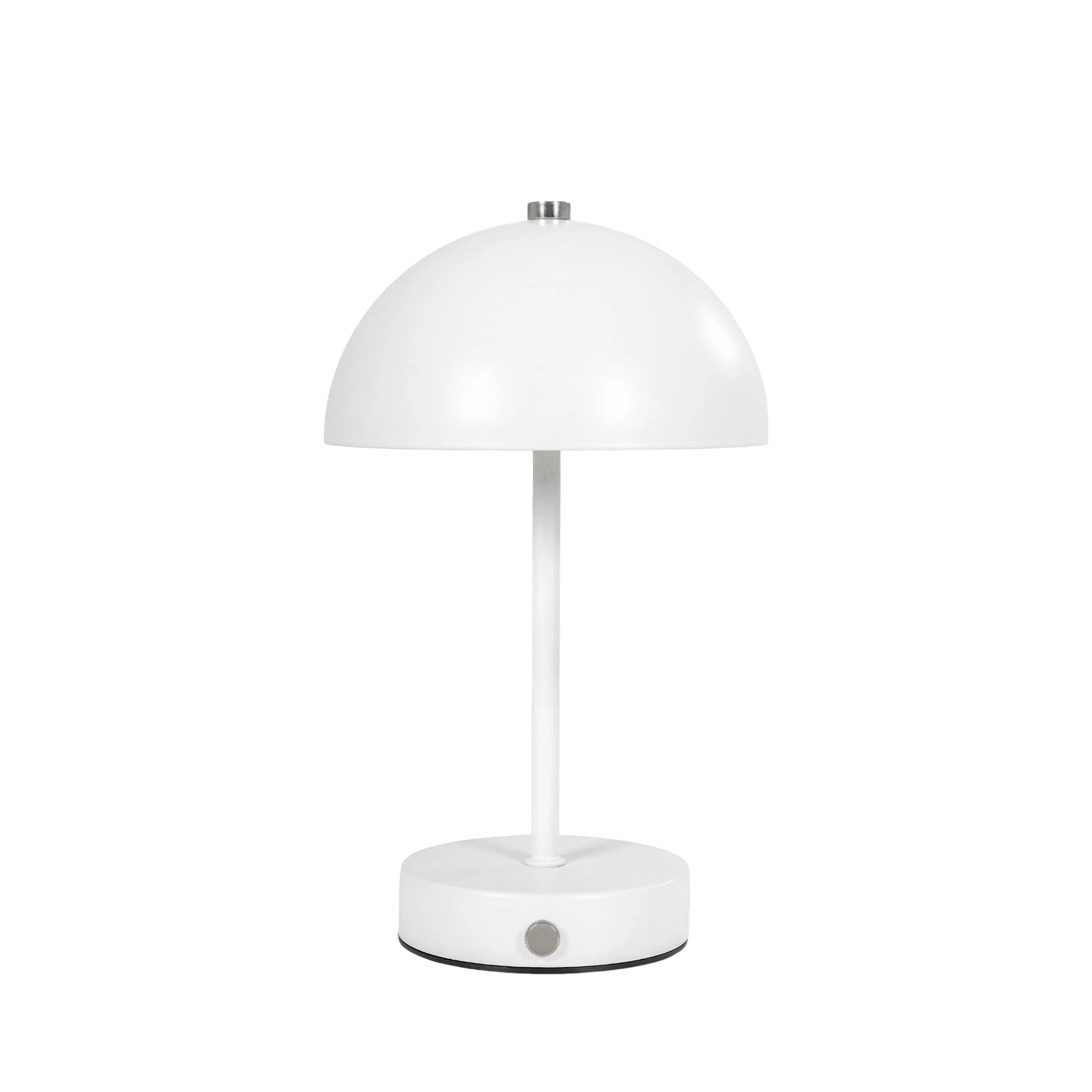 Kabellose LED Tischlampe, Moderne Tischleuchte Metall weiß