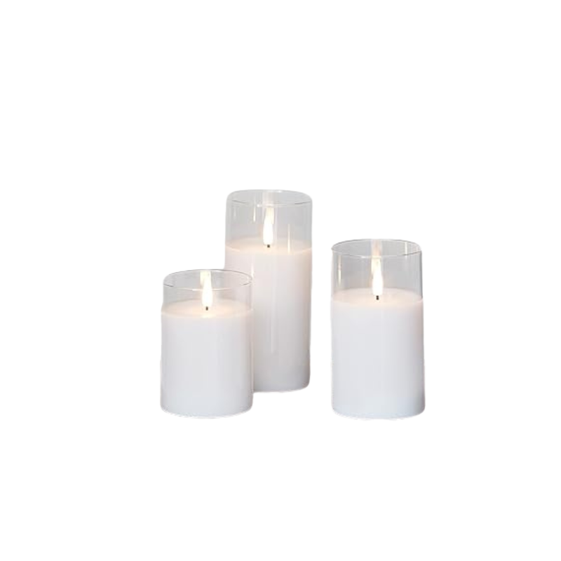 LED Kerzen Set, 3 Stück, mit Fernbedienung, Flammeneffekt
