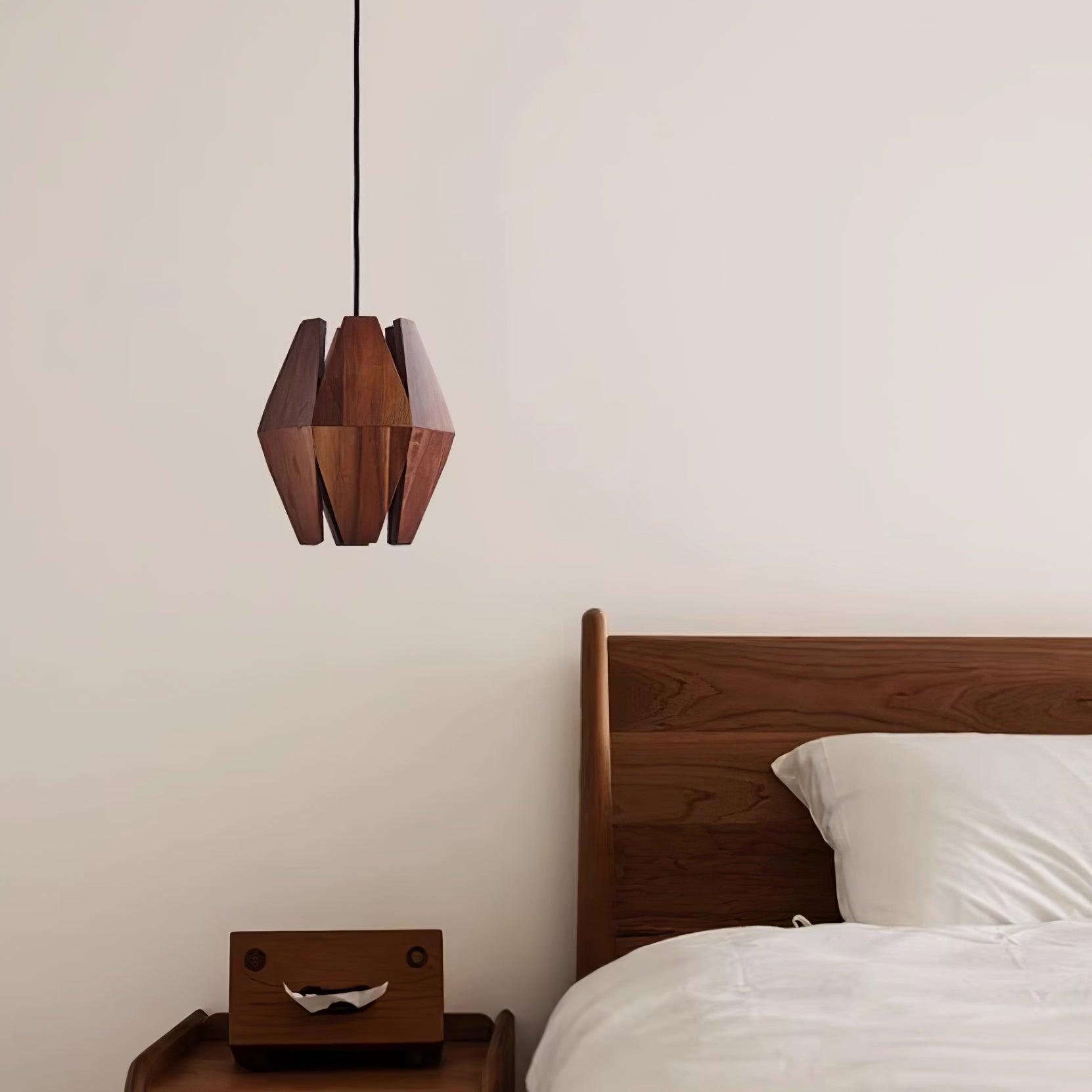 Holz Pendelleuchte Rund Ø35 cm, Dimmbar Modern