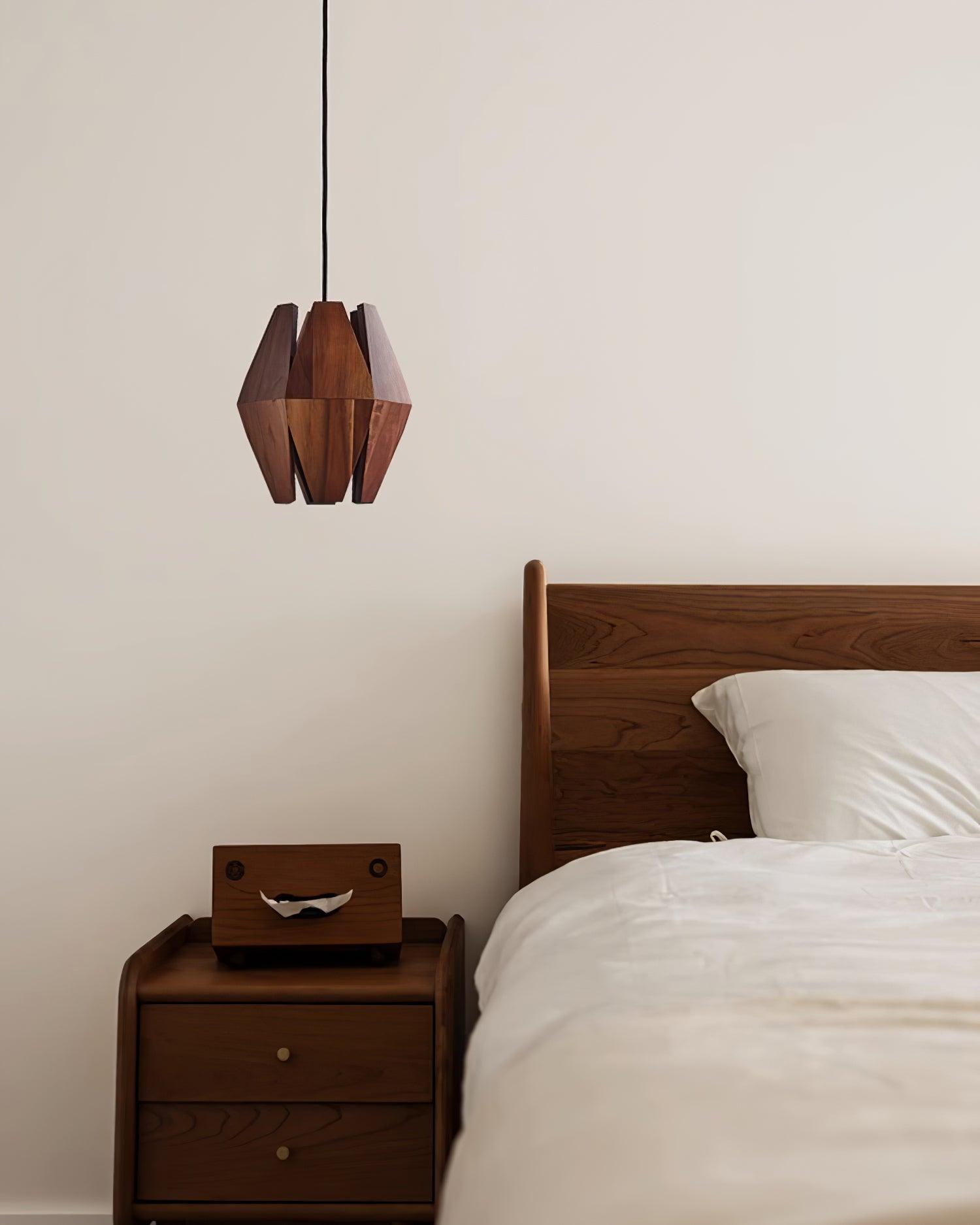Holz Pendelleuchte Rund Ø35 cm, Dimmbar Modern