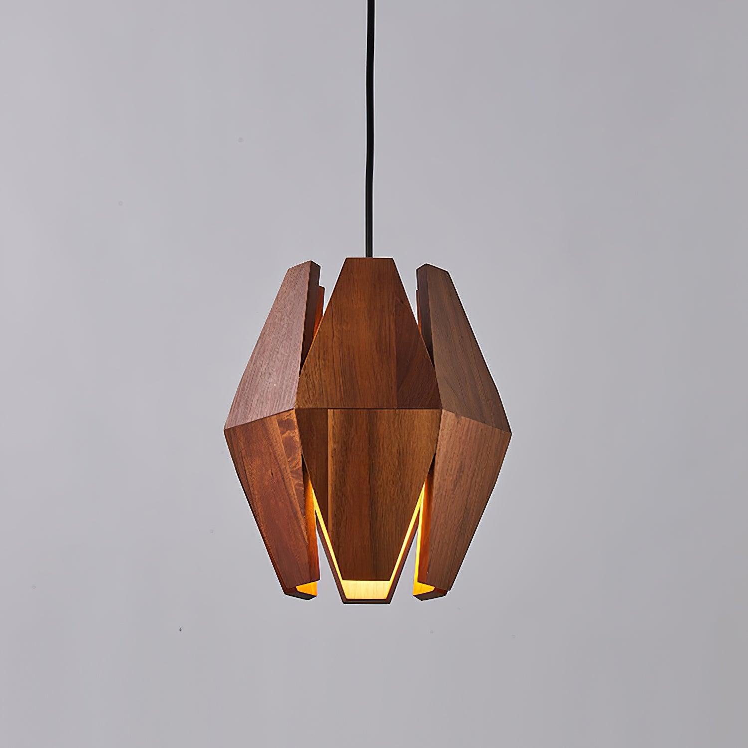 Holz Pendelleuchte Rund Ø35 cm, Dimmbar Modern