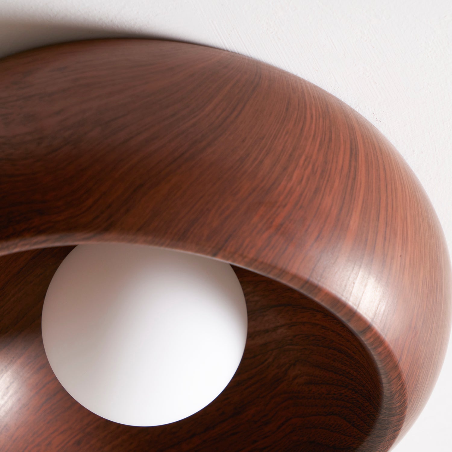 LED Deckenleuchte Rund Ø30 cm, Flach mit Holzoptik