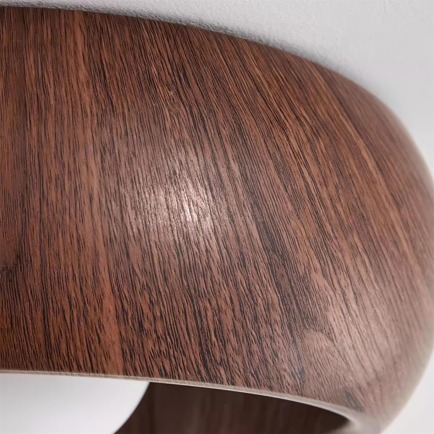 LED Deckenleuchte Rund Ø30 cm, Flach mit Holzoptik