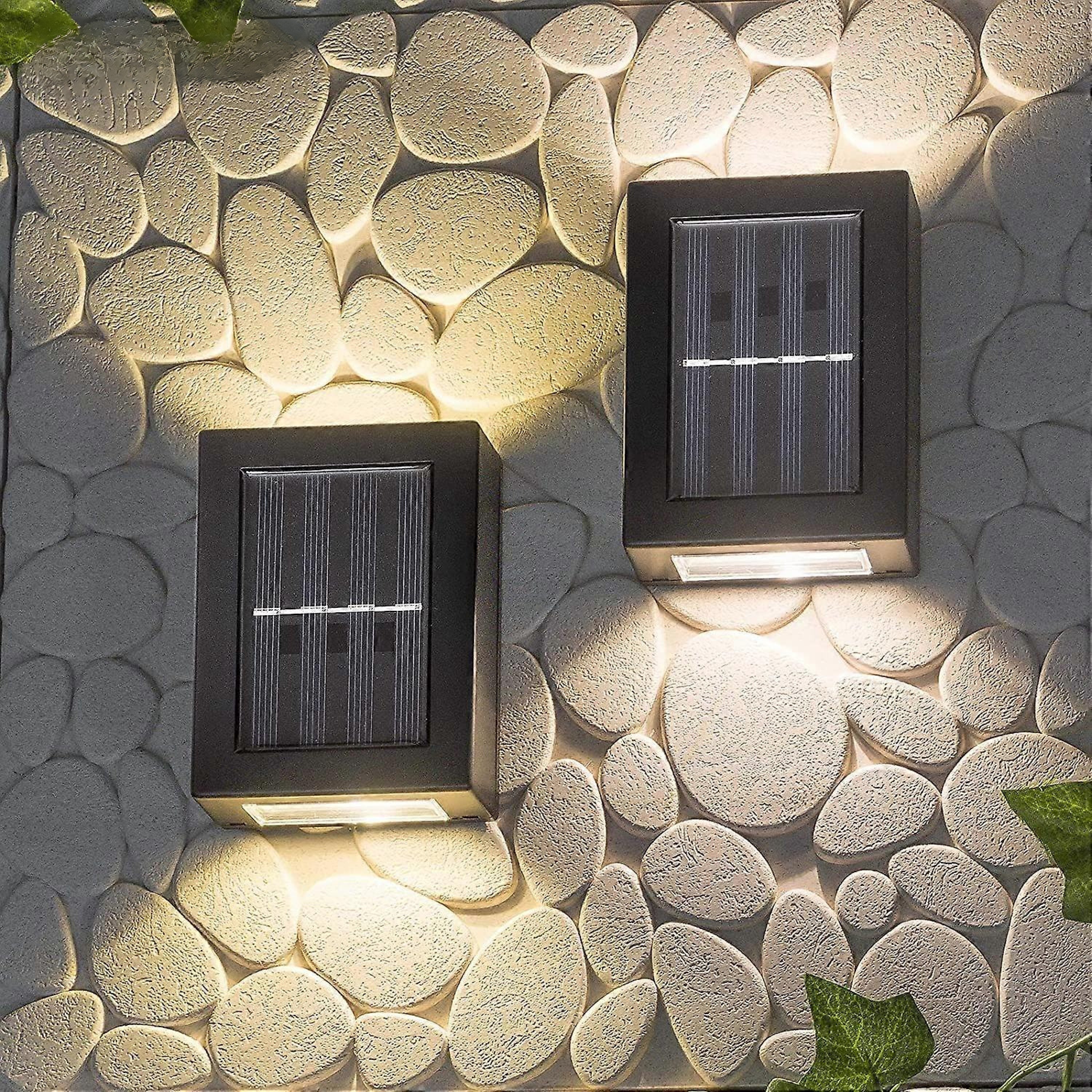 Solar LED Wandleuchte Außen, IP65, Up & Down Licht, Kabellos