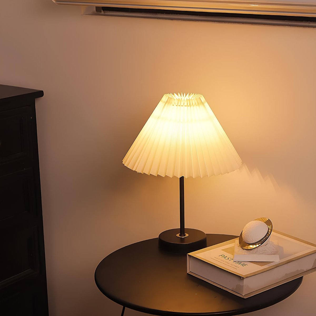 LED Tischlampe Stoffschirm dimmbar, Tischleuchte USB