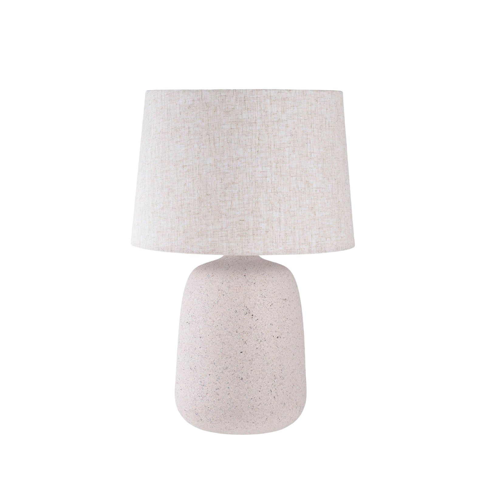 Tischlampe Keramik Stoffschirm, Moderne Tischleuchte beige weiß