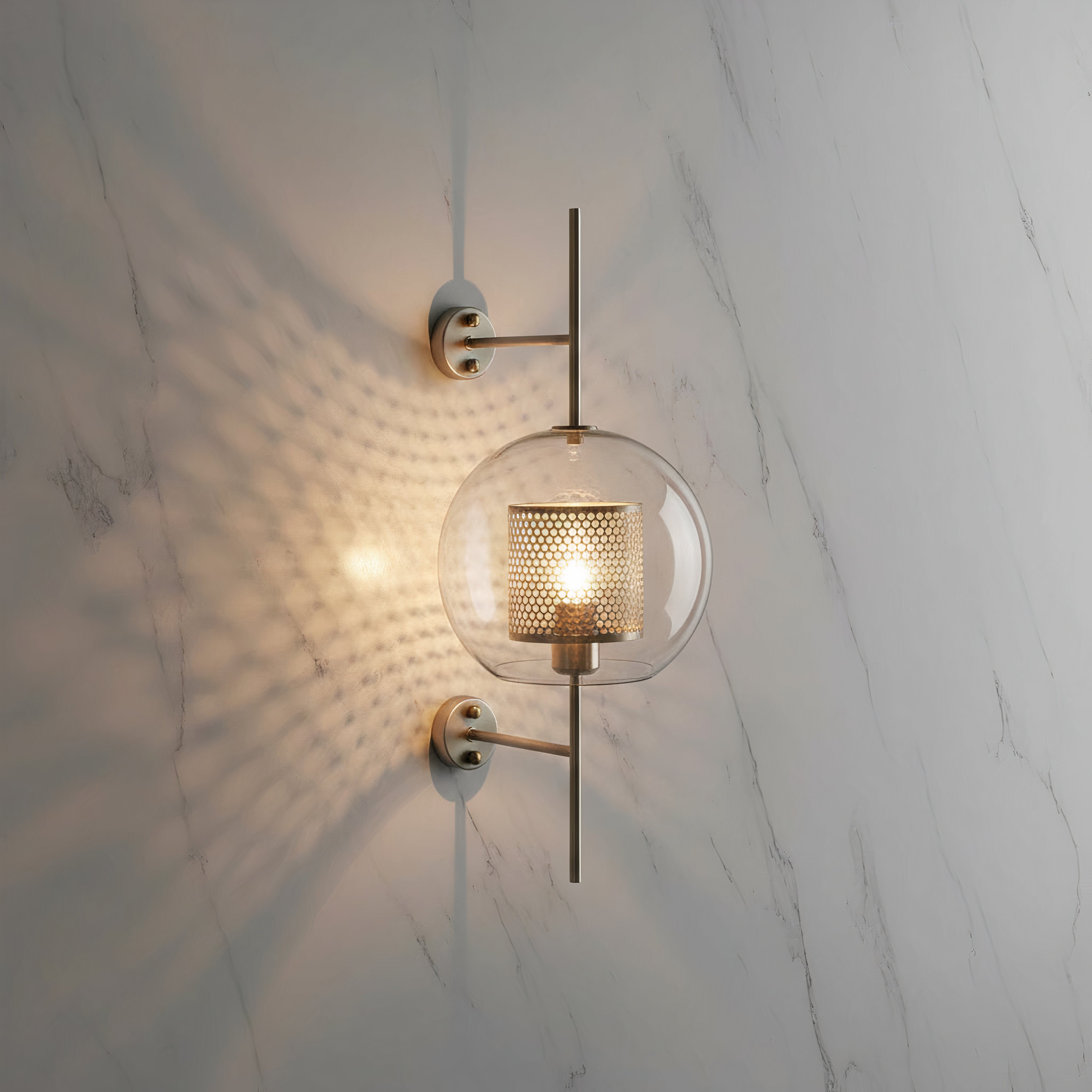 Moderne Wandlampe Metall Glas – Zylinder oder Kugel, nordisches Design