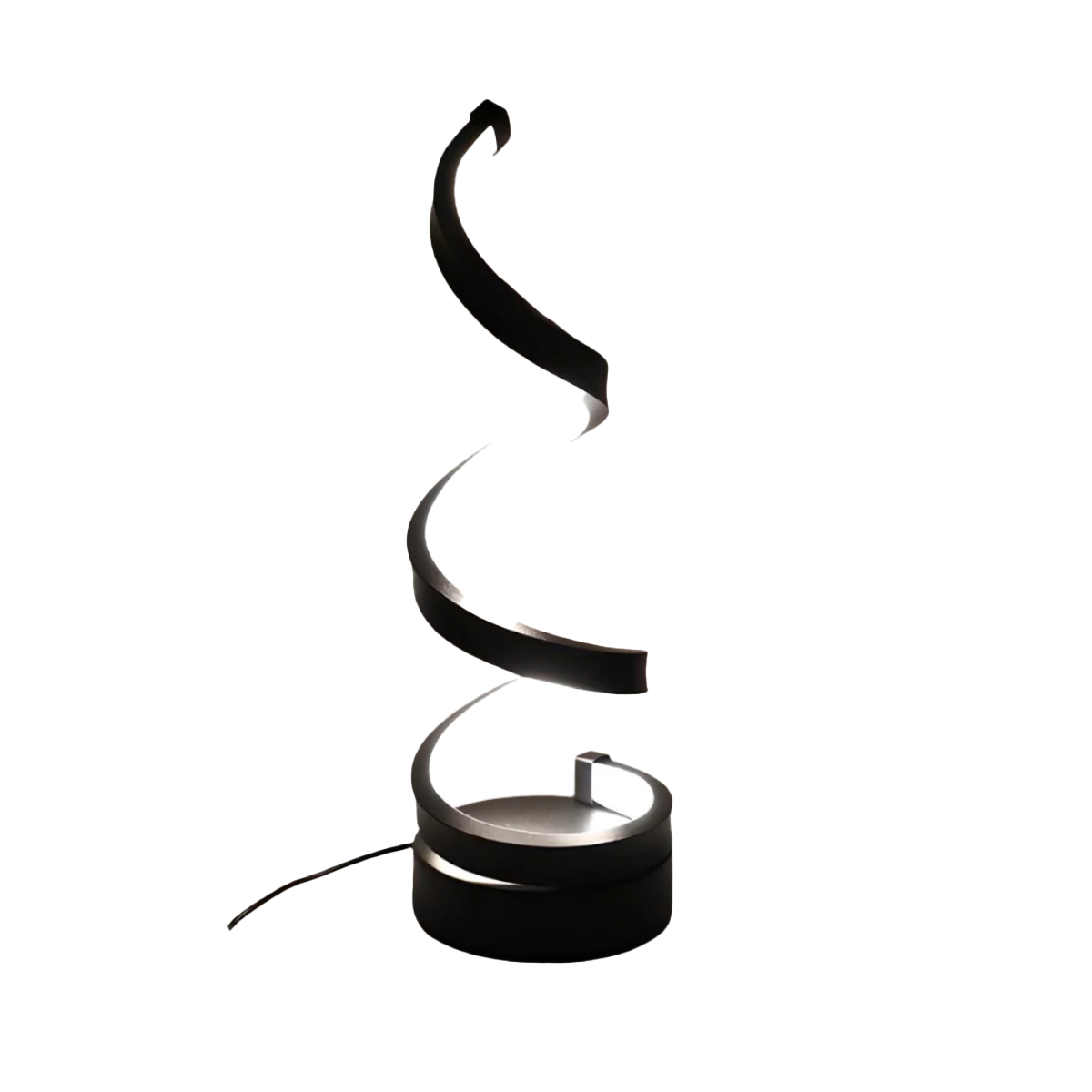 LED Tischlampe Spiral Design, Dimmbar, 3 Lichtfarben, USB oder Akku