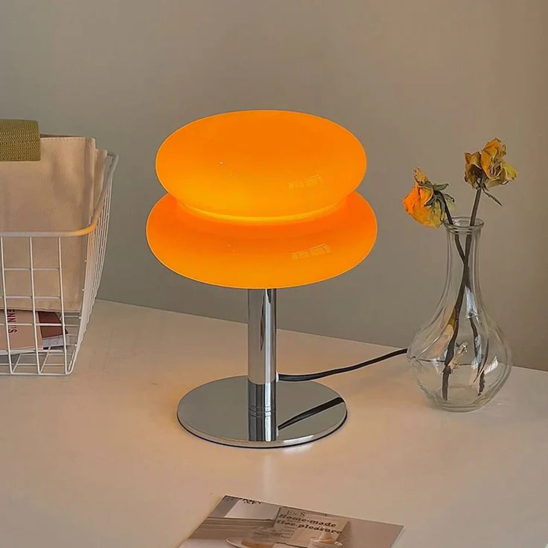Retro Tischlampe Glas, Wolkenform, Modernes Design, G9