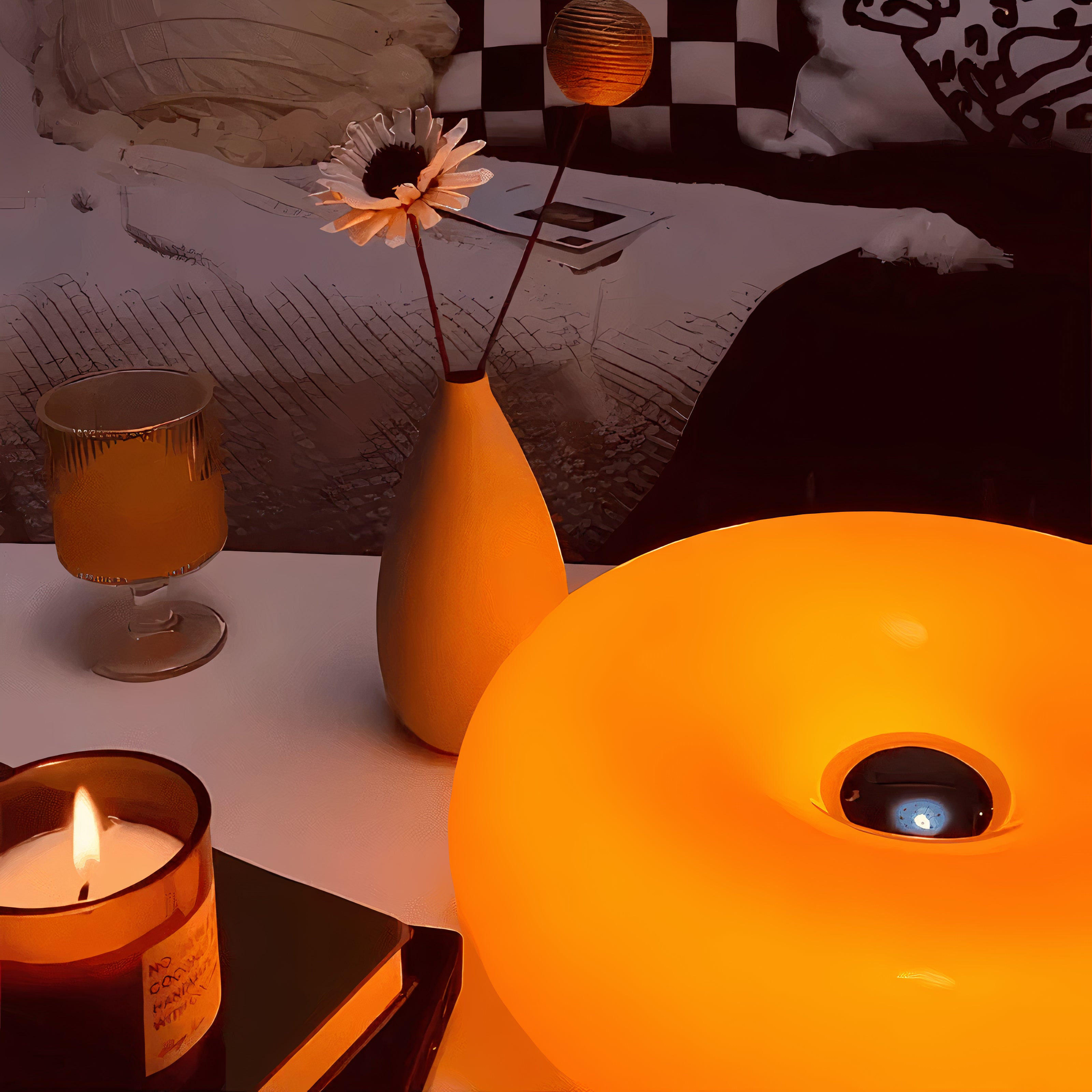 Bauhaus Tischlampe LED dimmbar, Glas Ring Tischleuchte